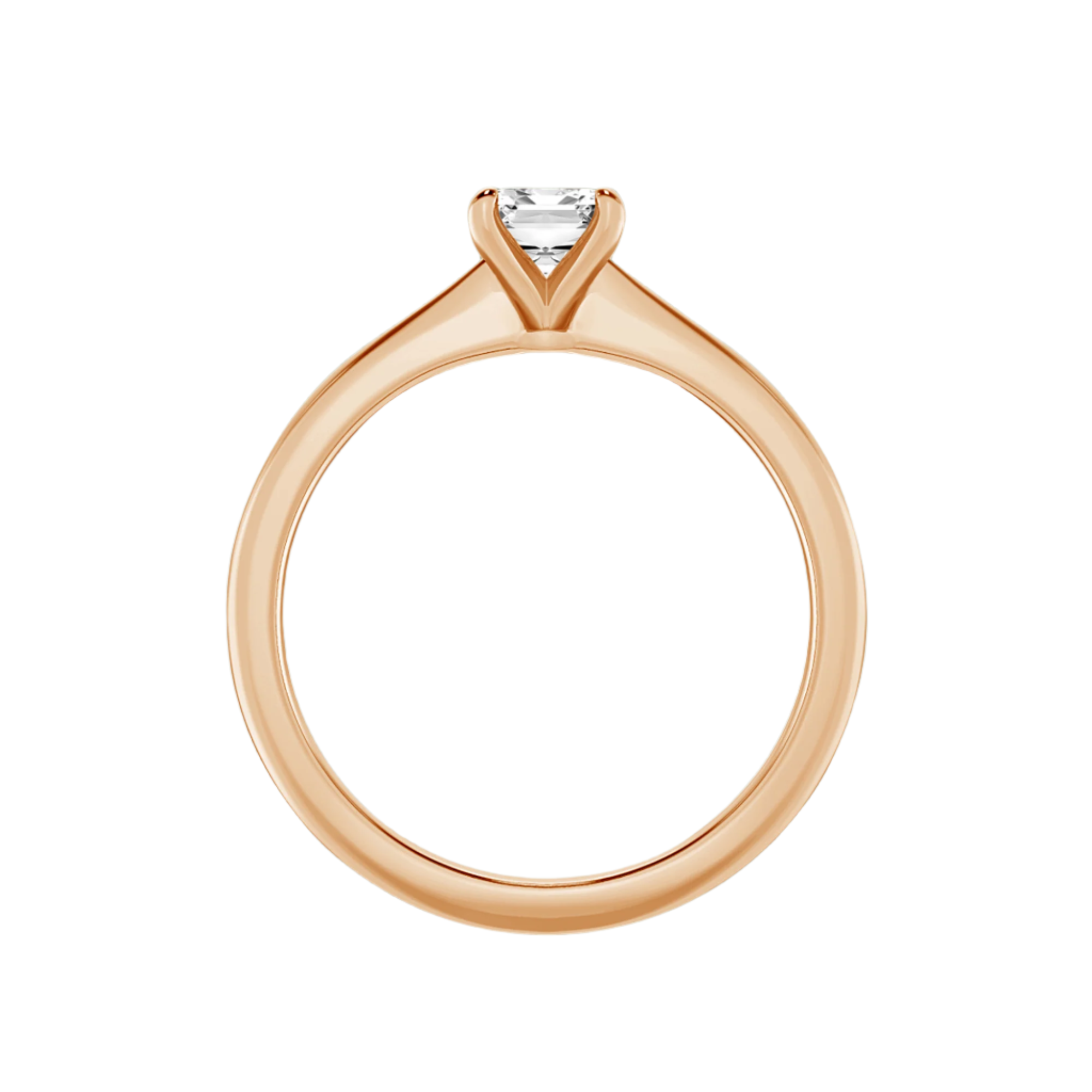 Classic Solitaires Ring - Emerald Shape in 10kt Gold
