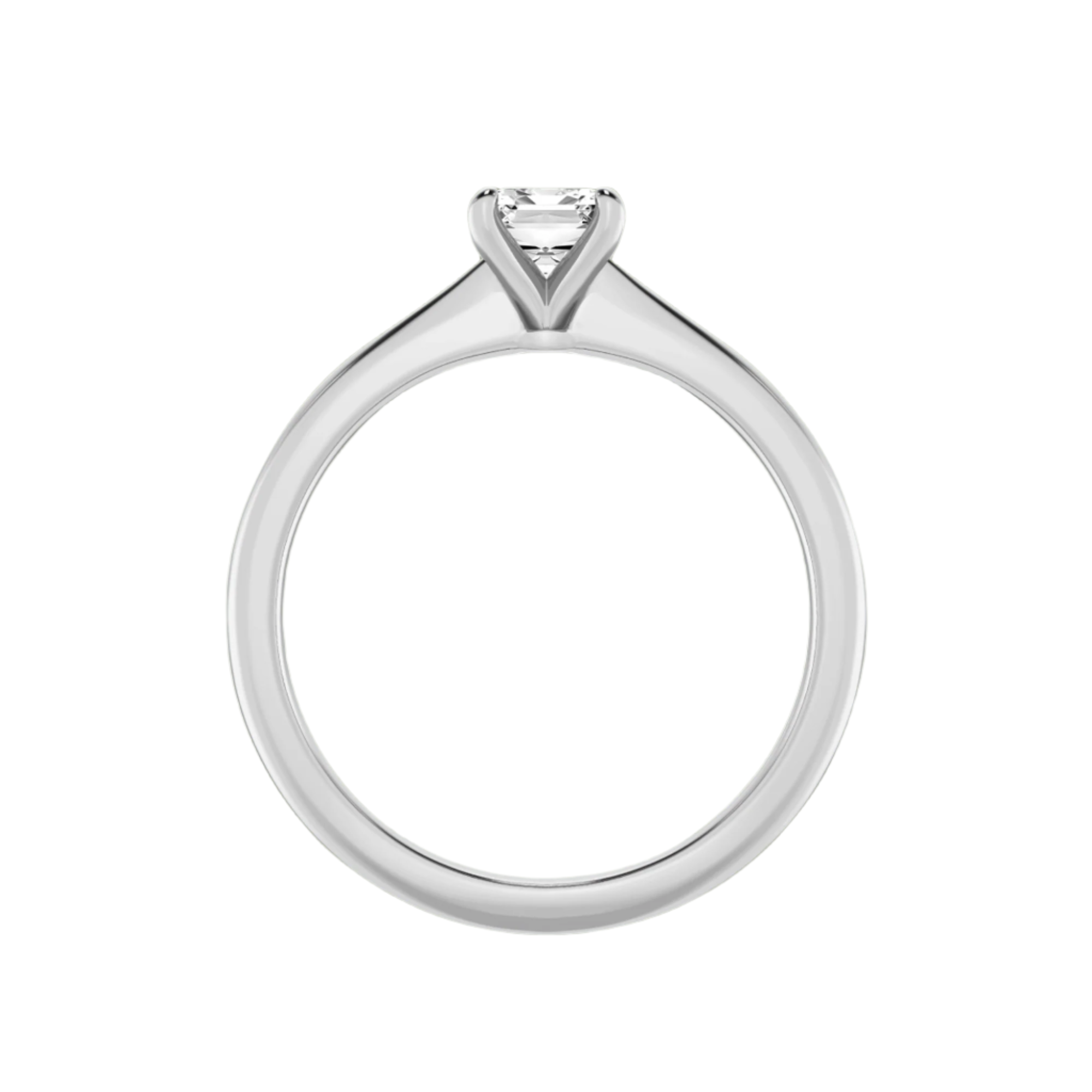 Classic Solitaires Ring - Emerald Shape in 10kt Gold