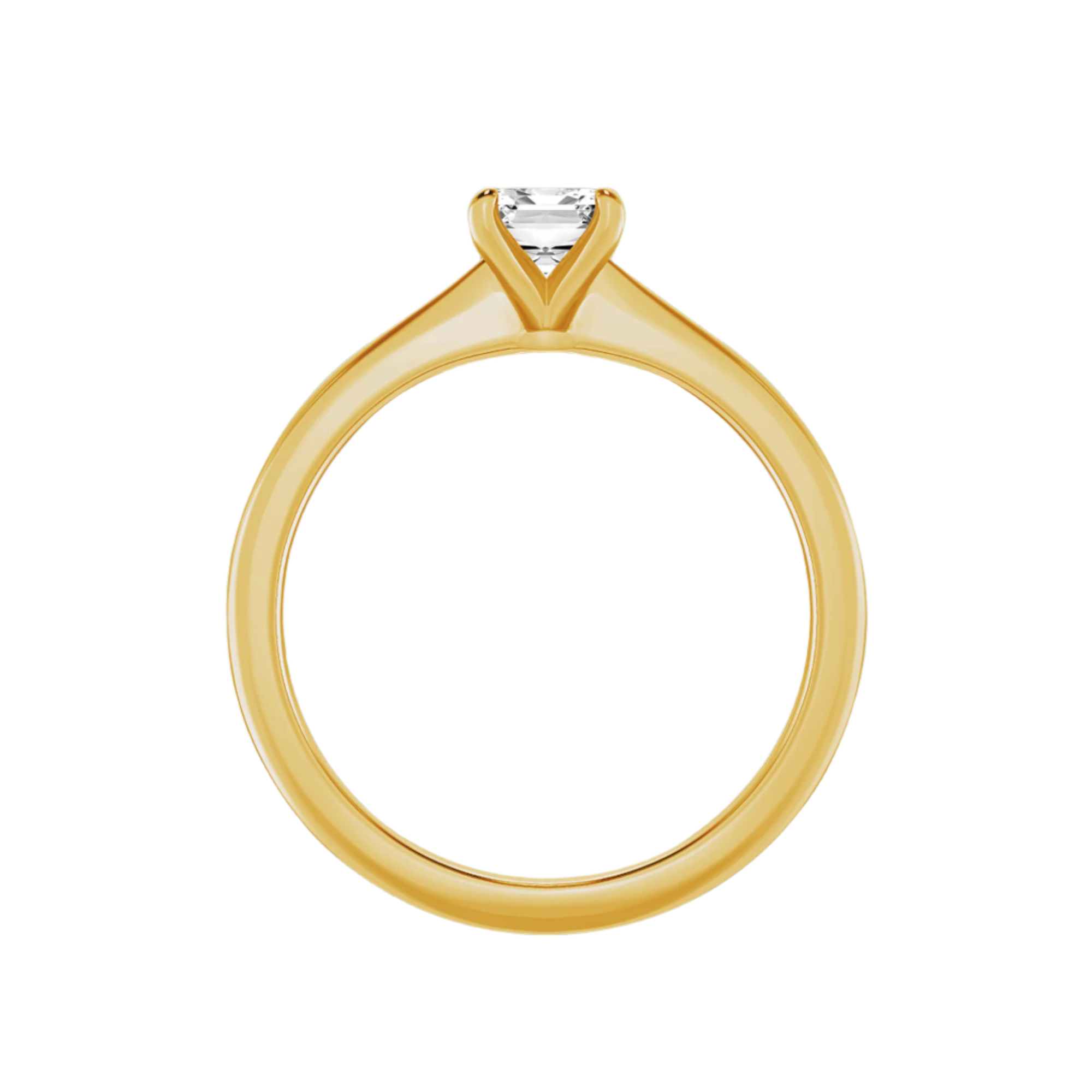 Classic Solitaires Ring - Emerald Shape in 10kt Gold