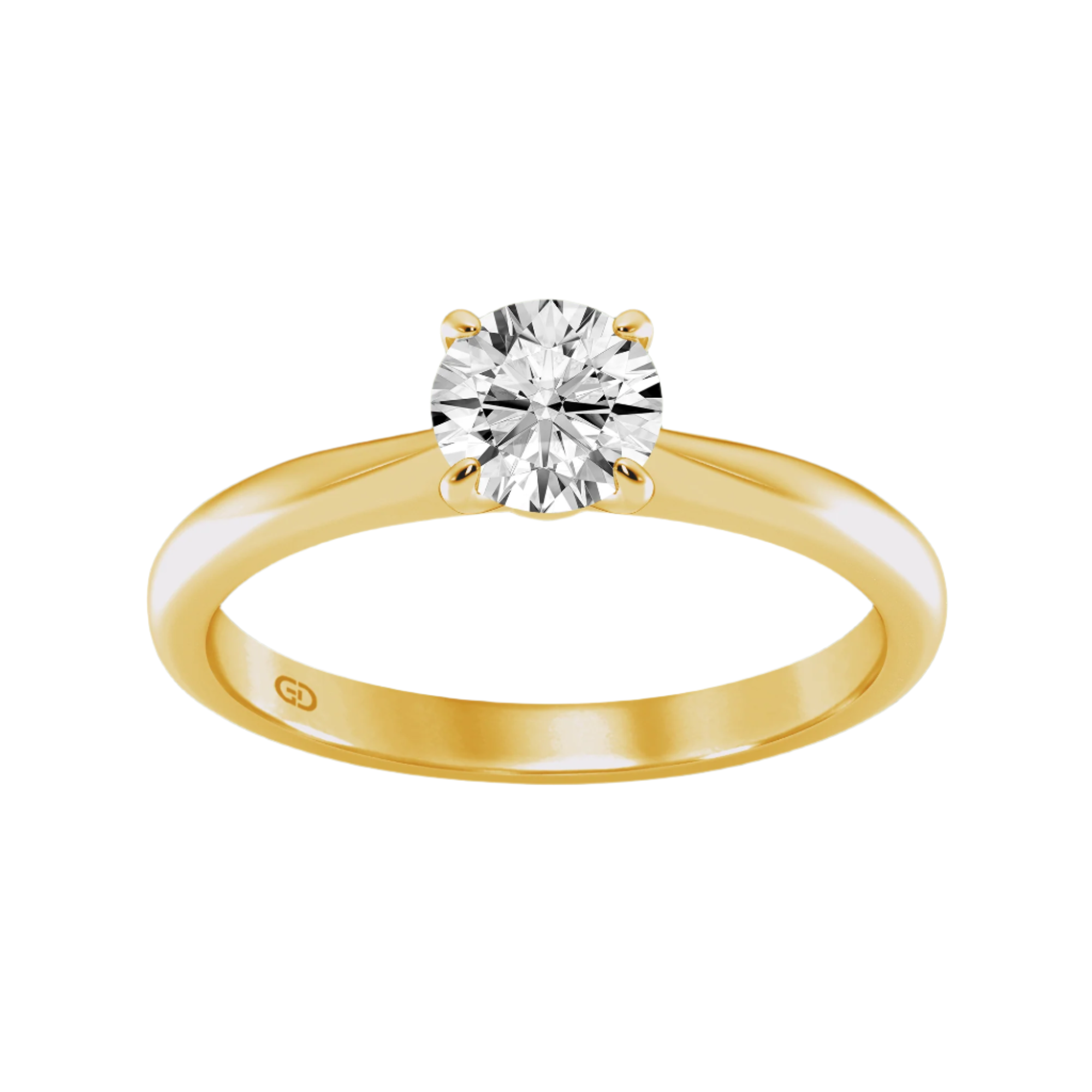 Symbol of Love-The Round Center Lab-Grown Diamond Solitaire Ring