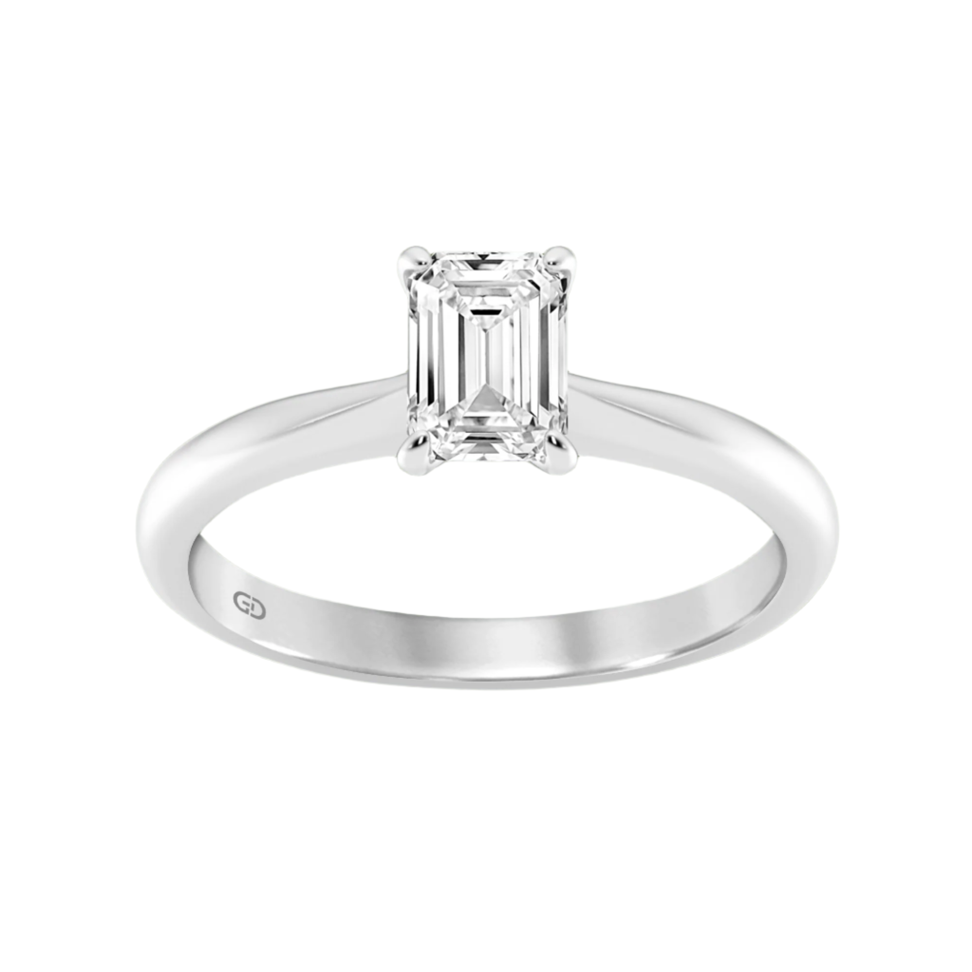 Classic Solitaires Ring - Emerald Shape in 10kt Gold - 2.00 cts
