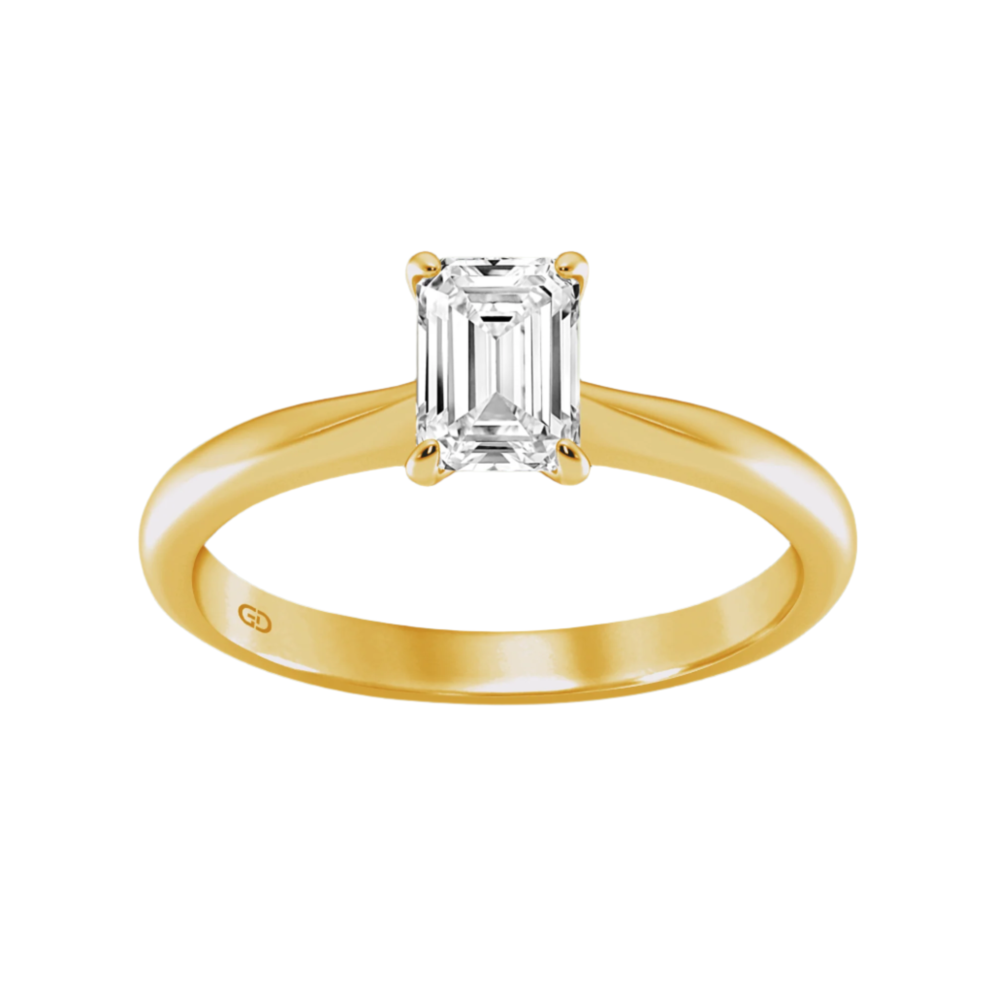 Classic Solitaires Ring - Emerald Shape in 10kt Gold - 2.00 cts