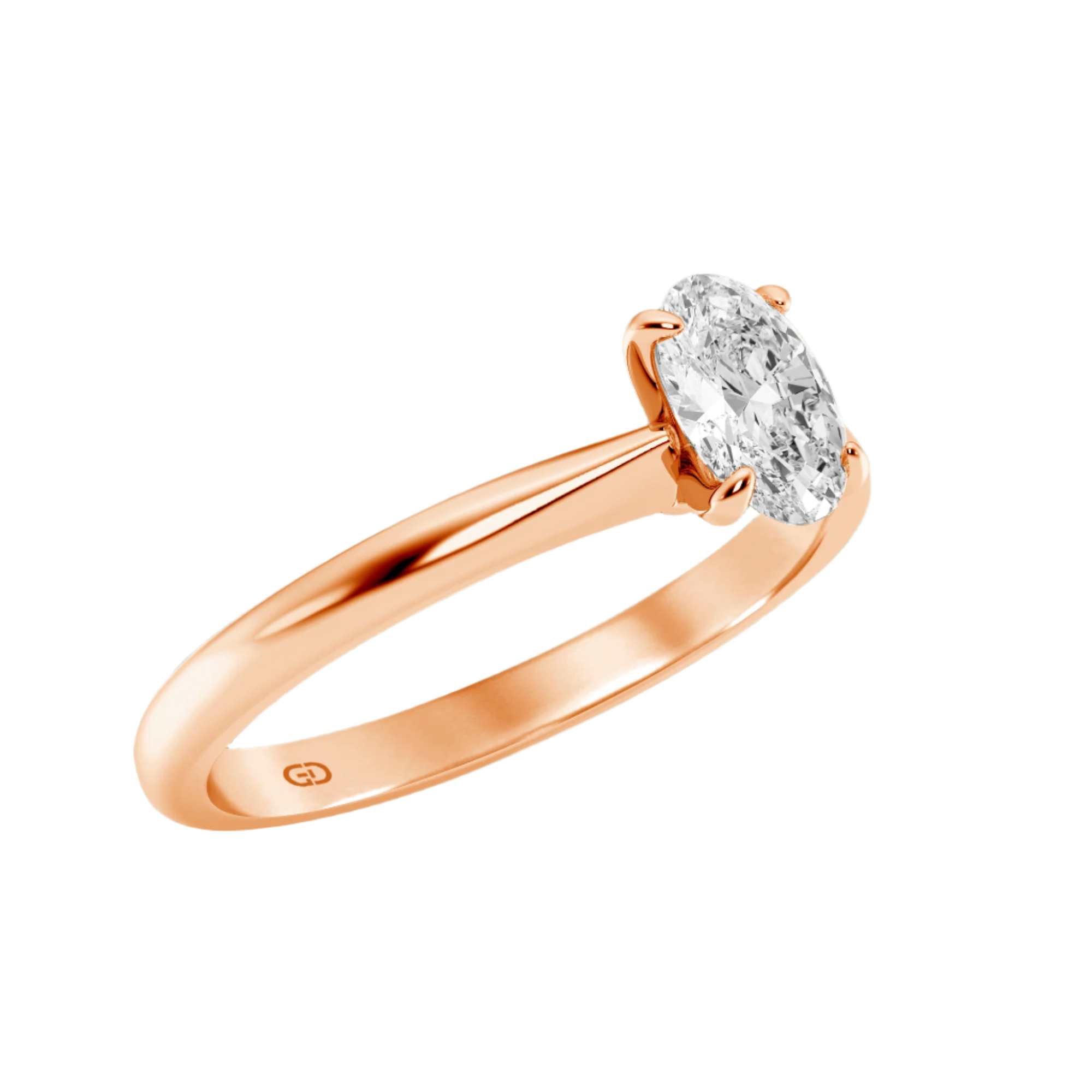 Classic Solitaires Ring - Oval Shape in 10kt Gold - 2.00 cts