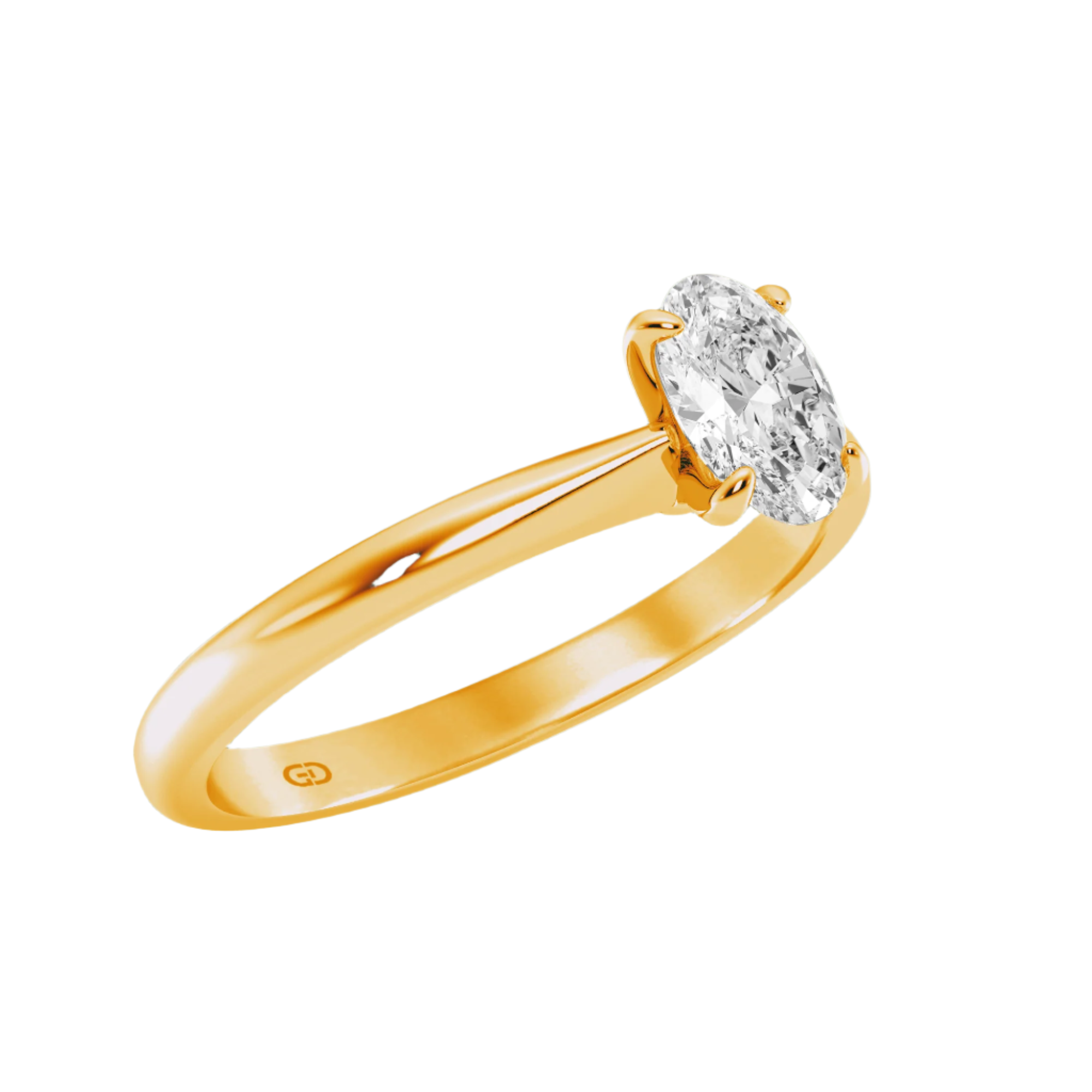Classic Solitaires Ring - Oval Shape in 10kt Gold - 2.00 cts