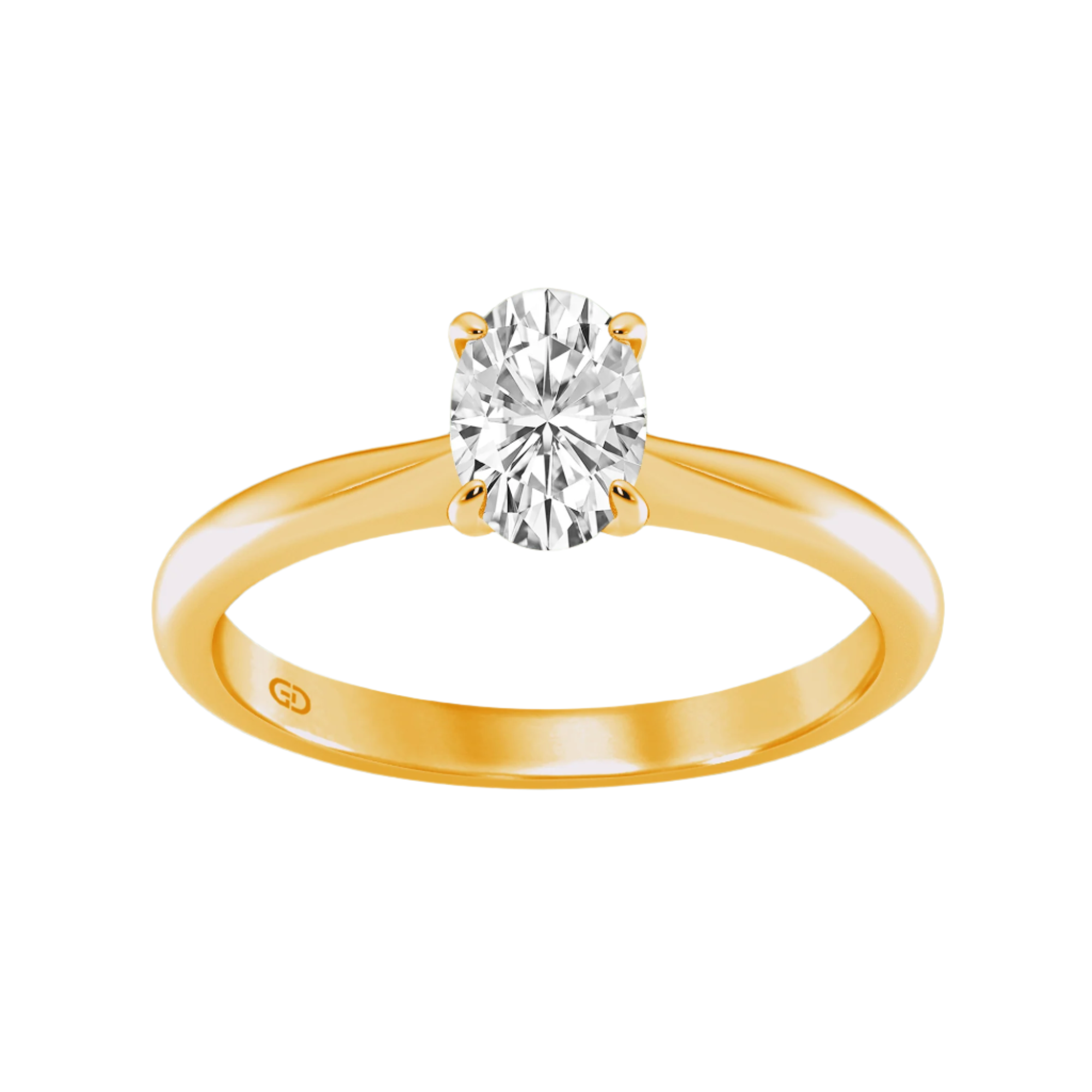 Classic Solitaires Ring - Oval Shape in 10kt Gold - 2.00 cts