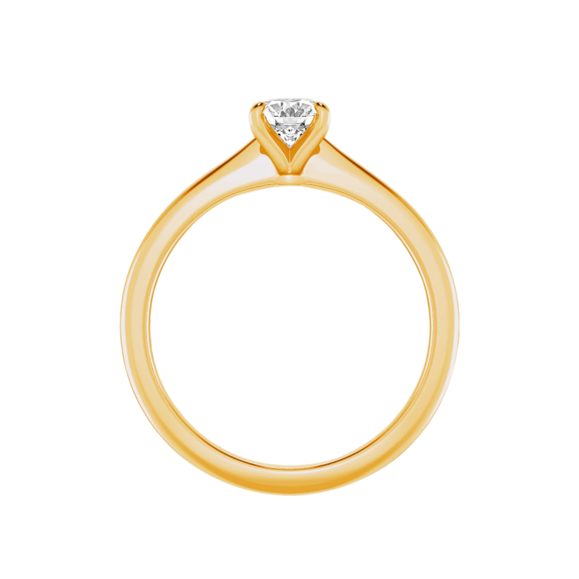 Gleaming Edge Solitaires Oval Cut Diamond - Ring - 10KT Gold