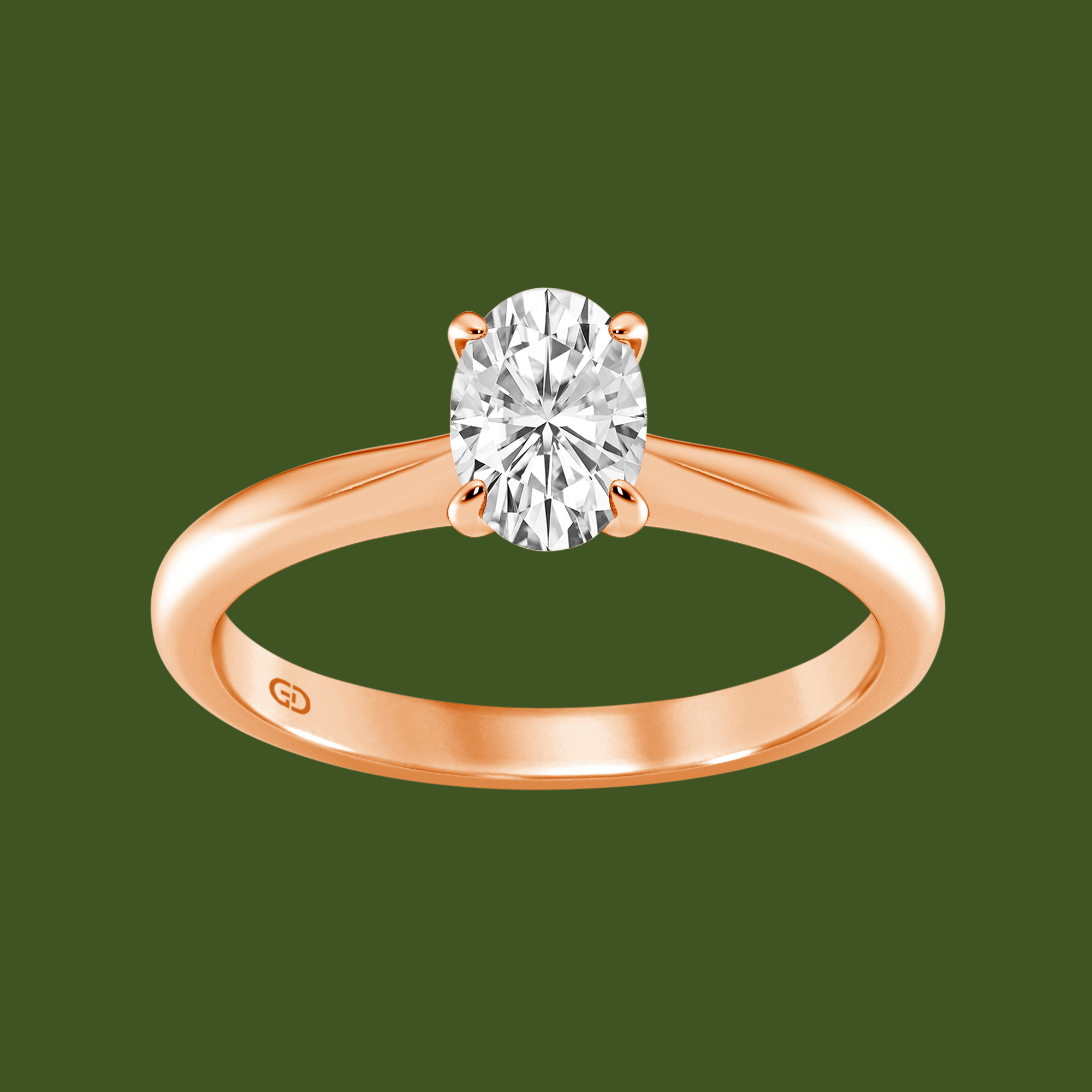 Classic Solitaires Ring - Oval Shape in 10kt Gold