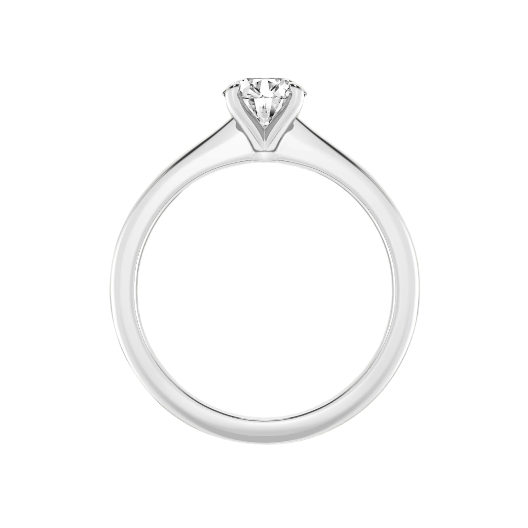 Exquisite Round Center Lab-Grown Diamond Solitaire Ring