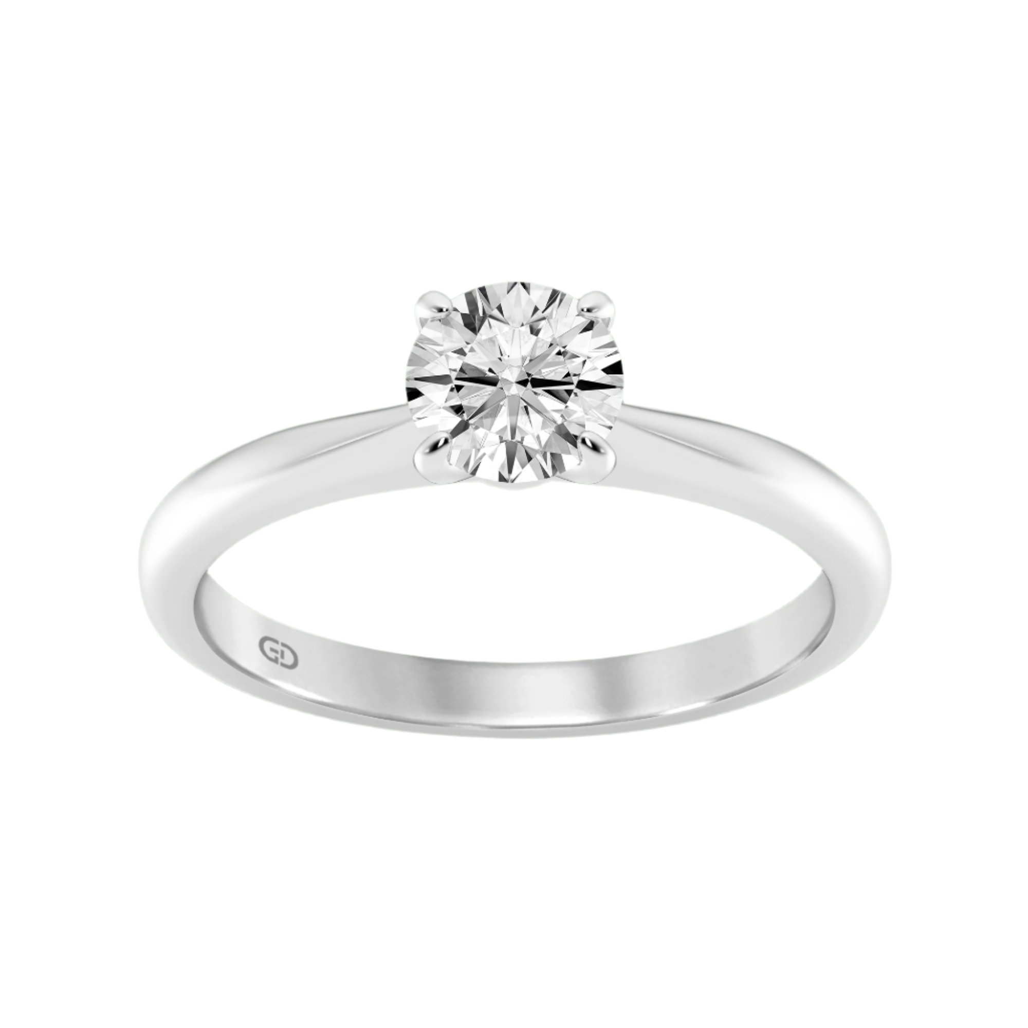 Exquisite Round Center Lab-Grown Diamond Solitaire Ring