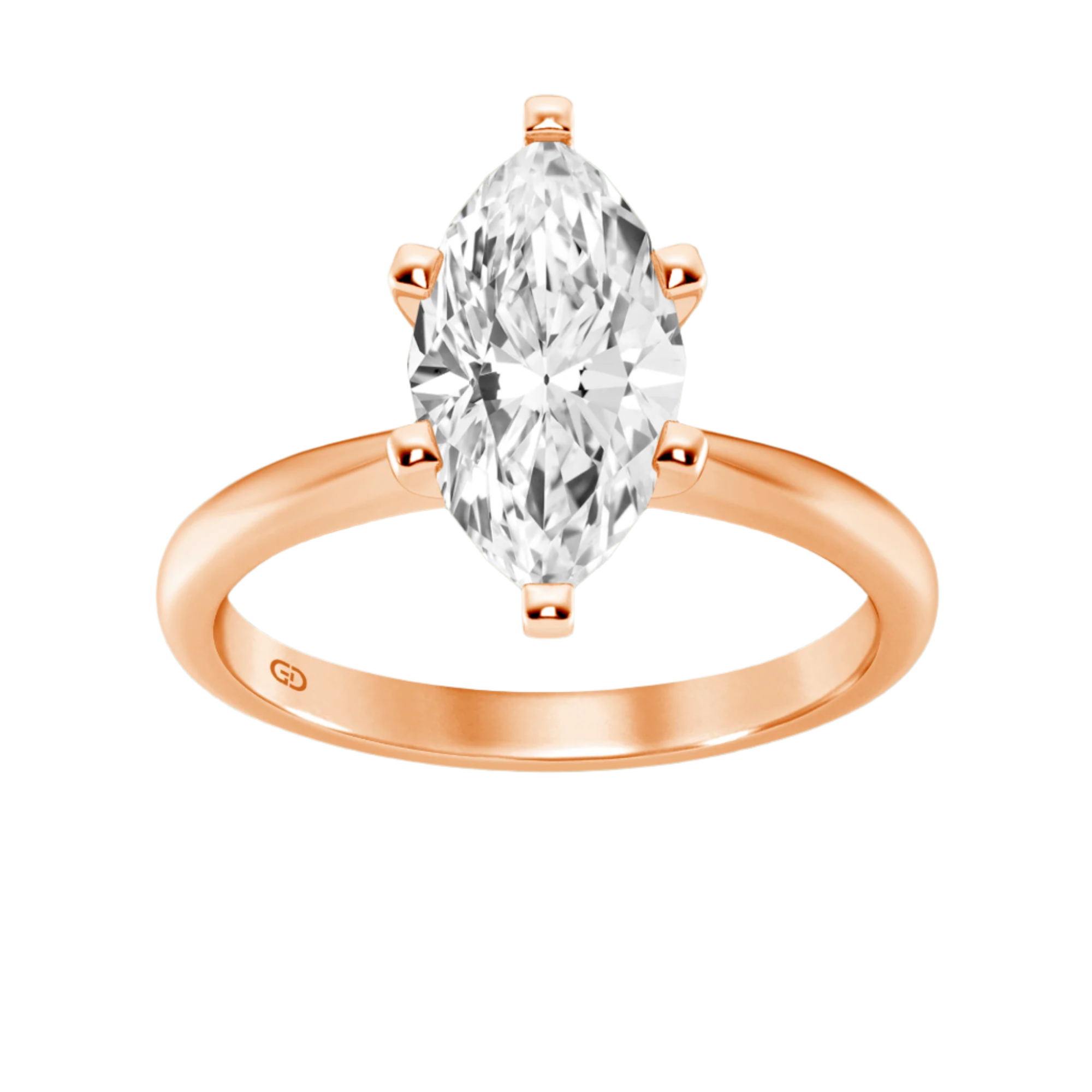 Classic Stunning Ring with 2 ct Marquise Lab-Grown Diamond Center