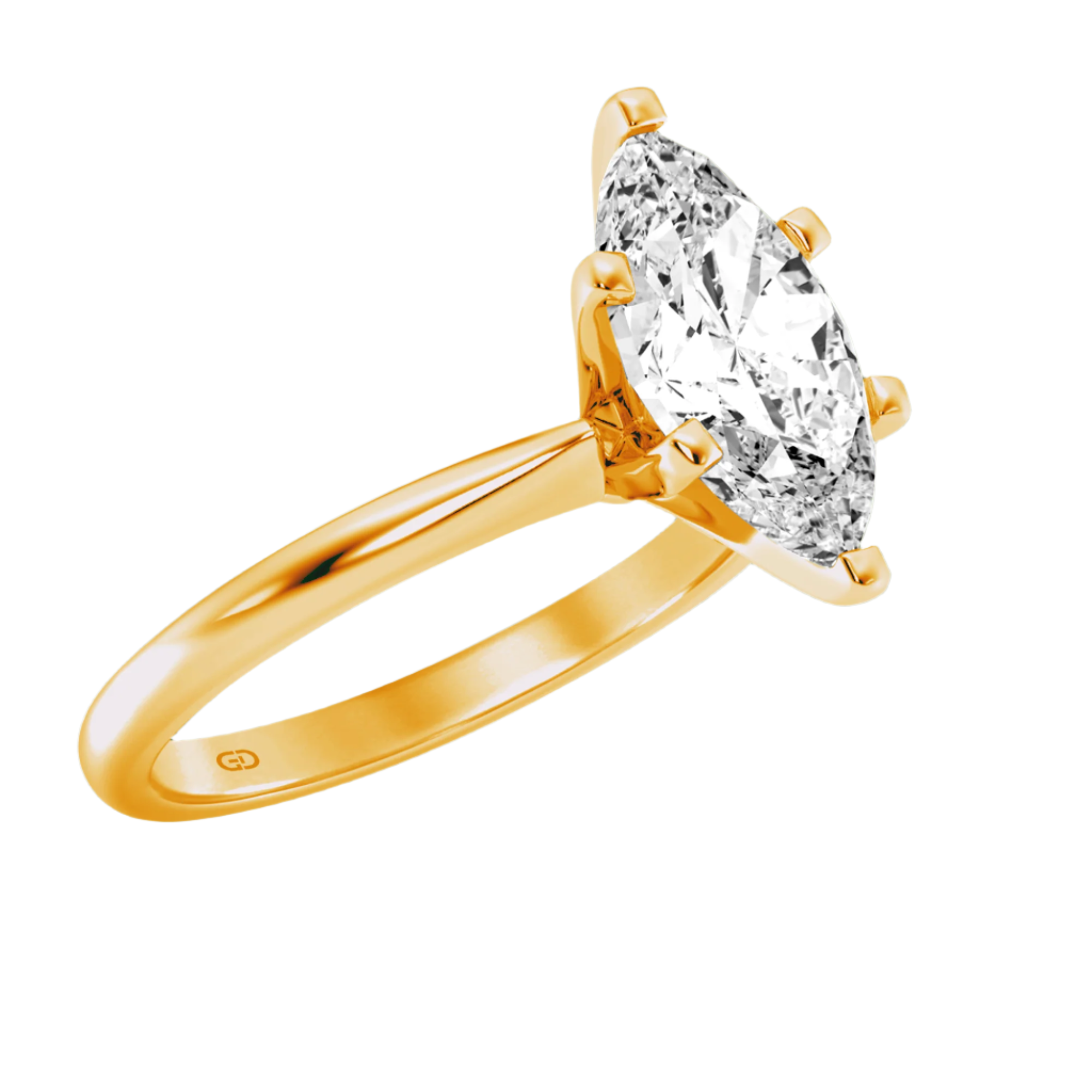 Classic Stunning Ring with 2 ct Marquise Lab-Grown Diamond Center