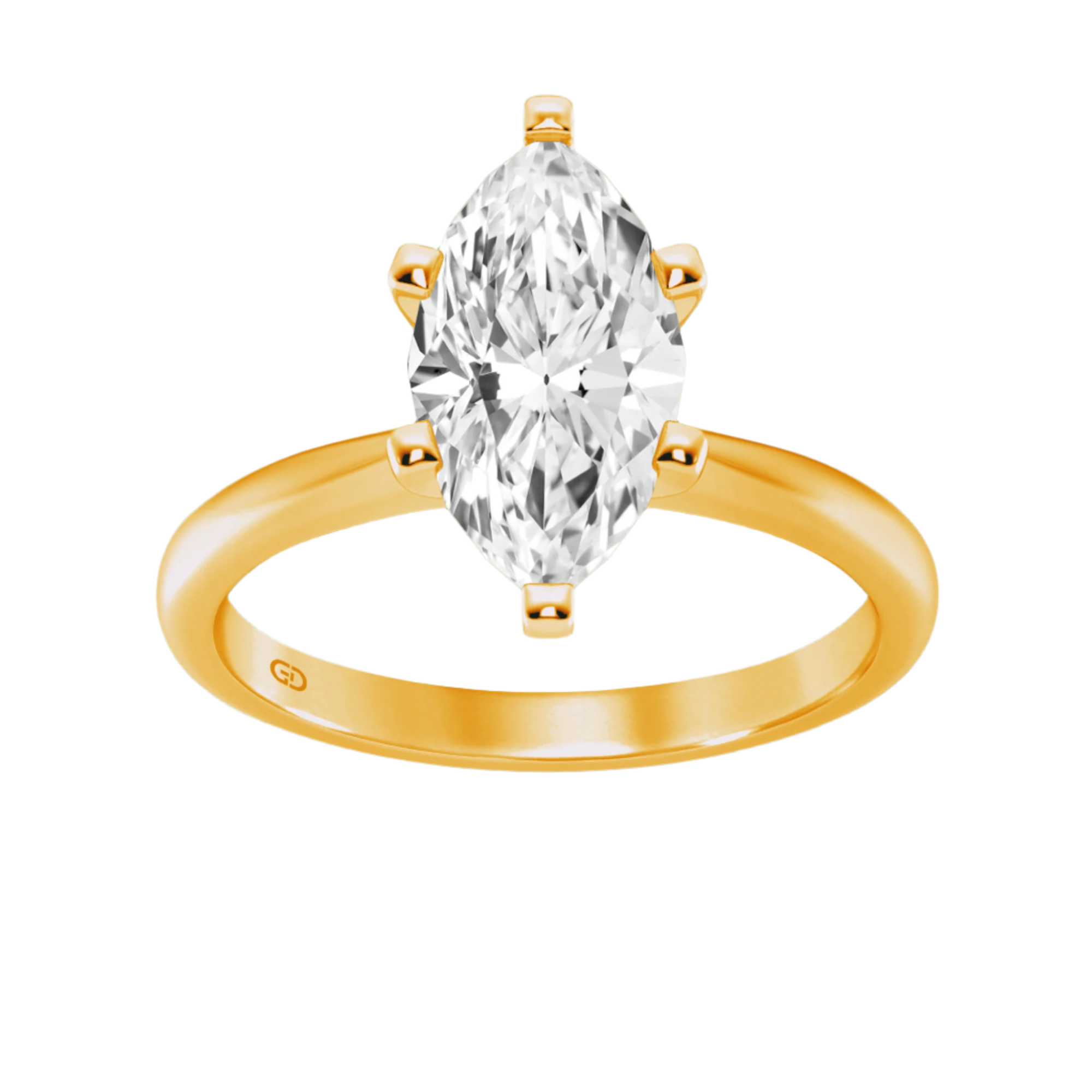Classic Stunning Ring with 2 ct Marquise Lab-Grown Diamond Center