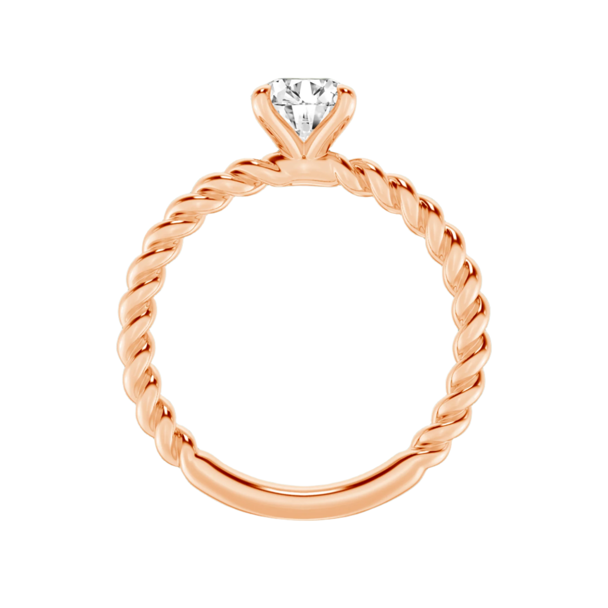 Eternal Twists Solitaire Ring in 10kt - Round Brilliant Cut