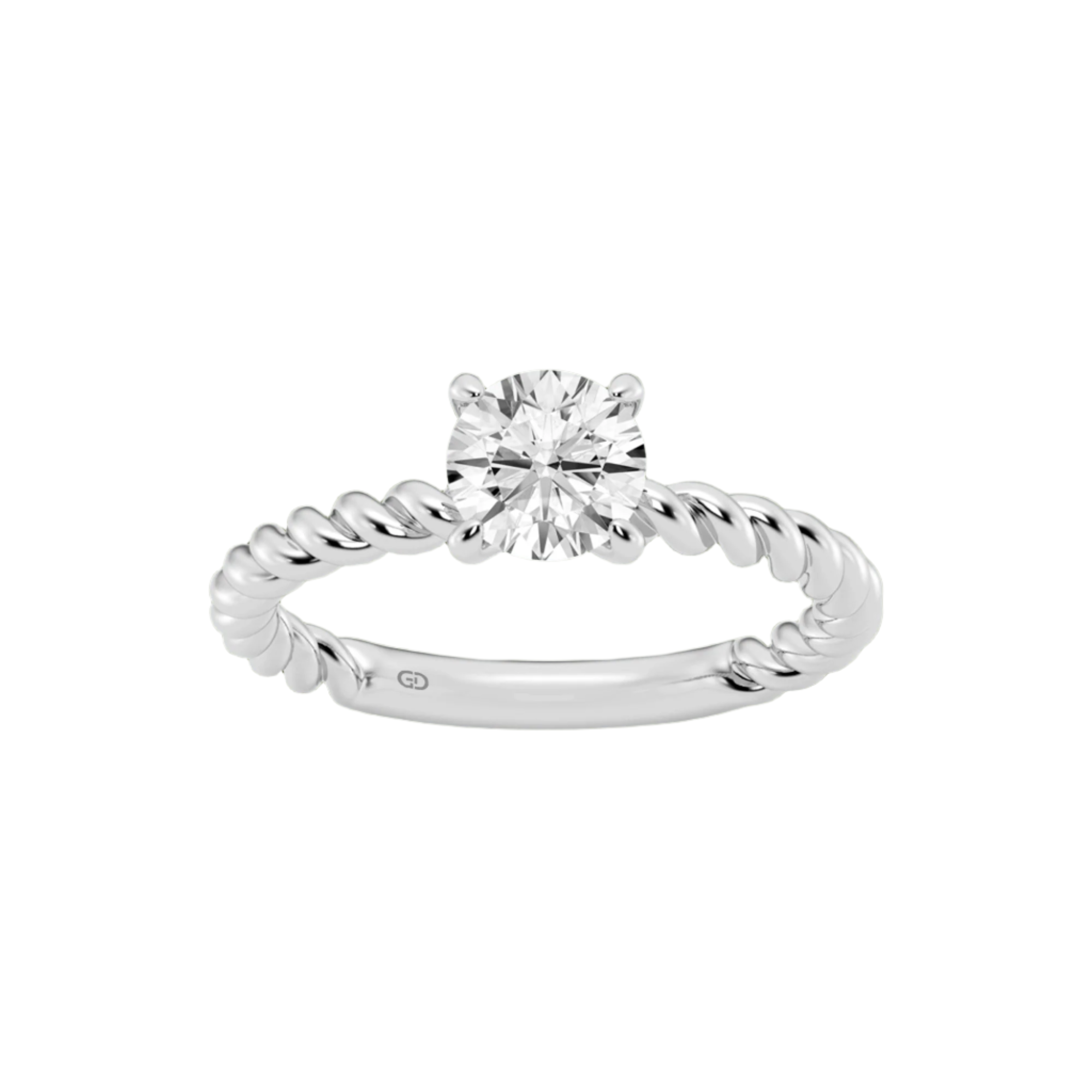 Eternal Twists Solitaire Ring in 10kt - Round Brilliant Cut