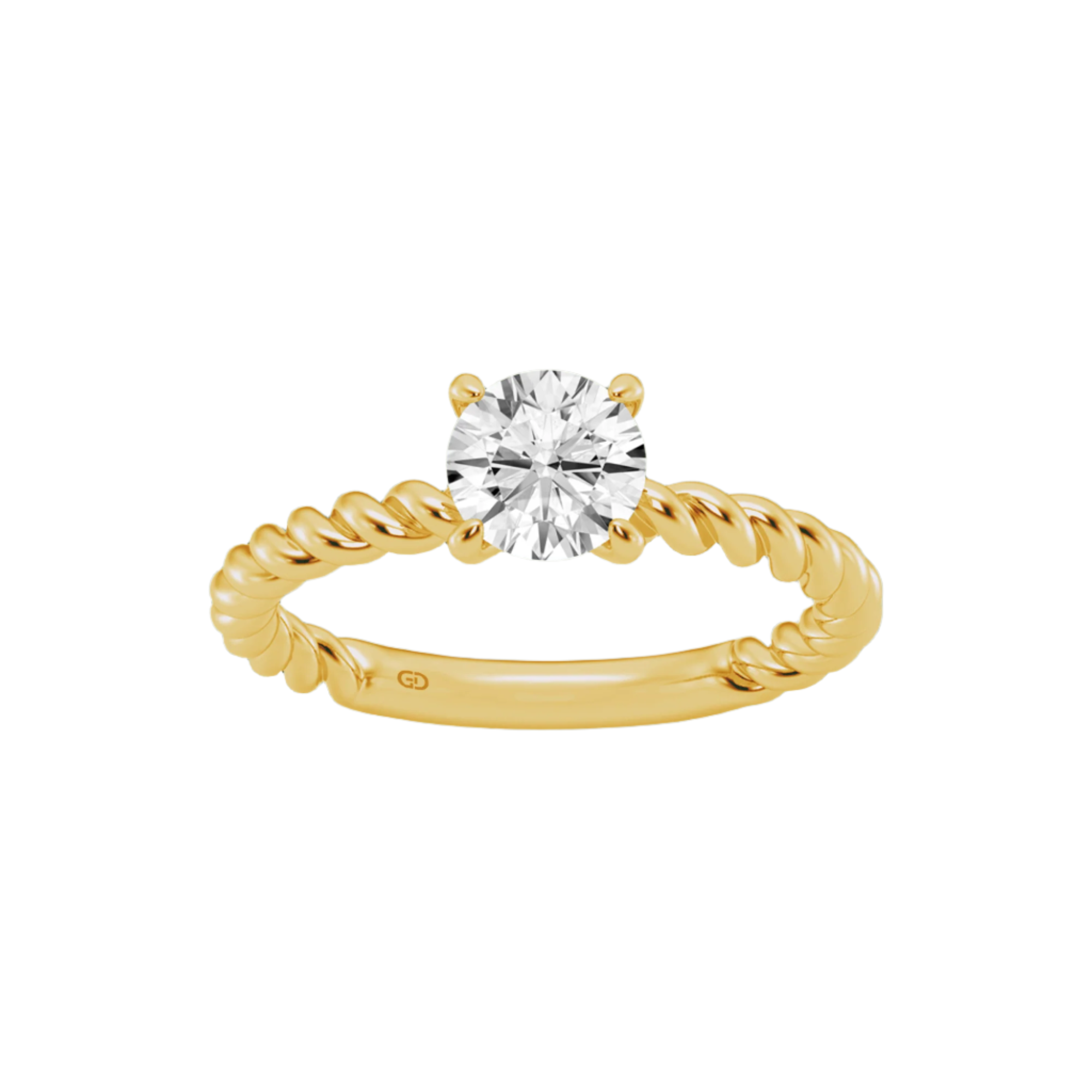 Eternal Twists Solitaire Ring in 10kt - Round Brilliant Cut