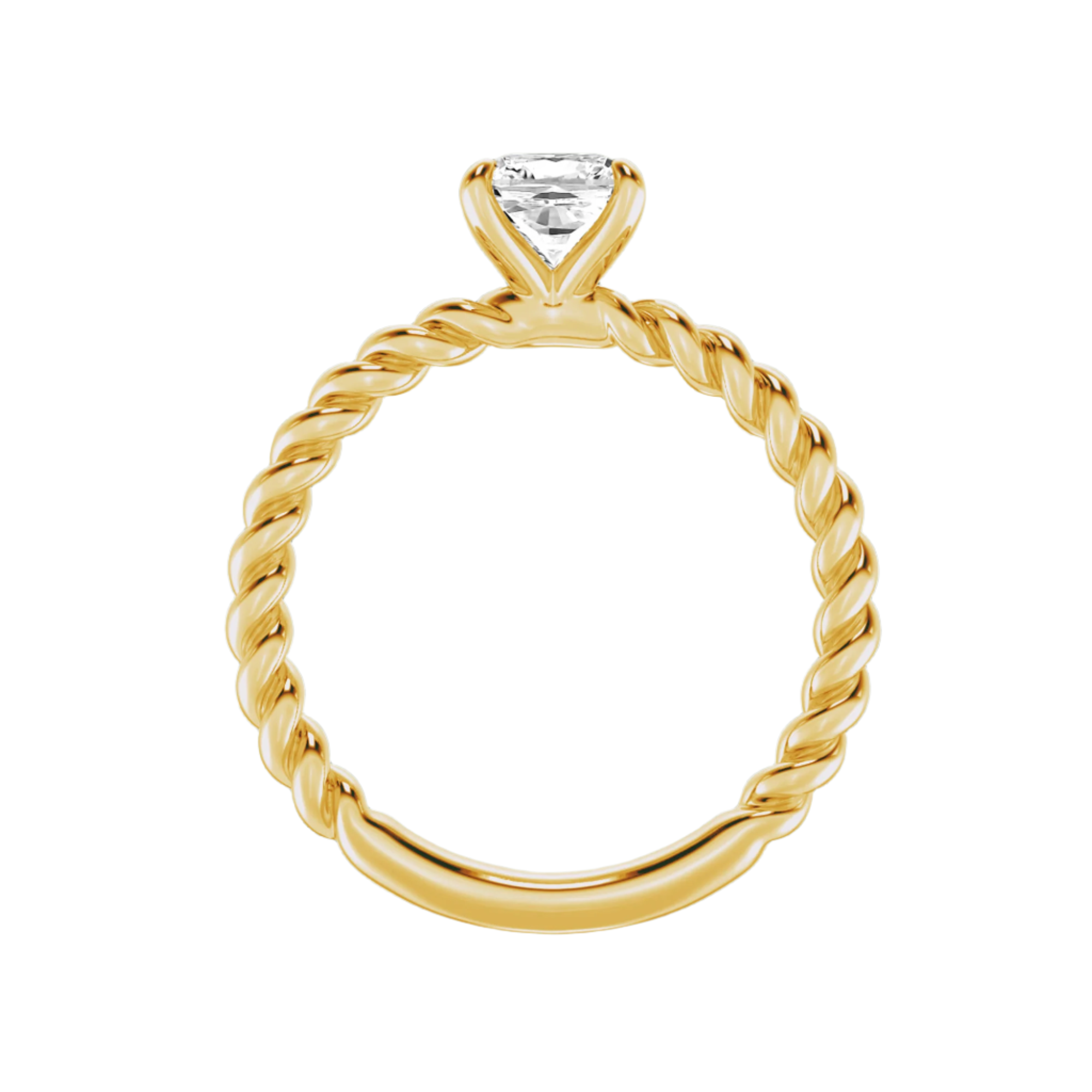 Eternal Twists Solitaire Ring in 10kt - Cushion Brilliant Cut - 2.00 cts