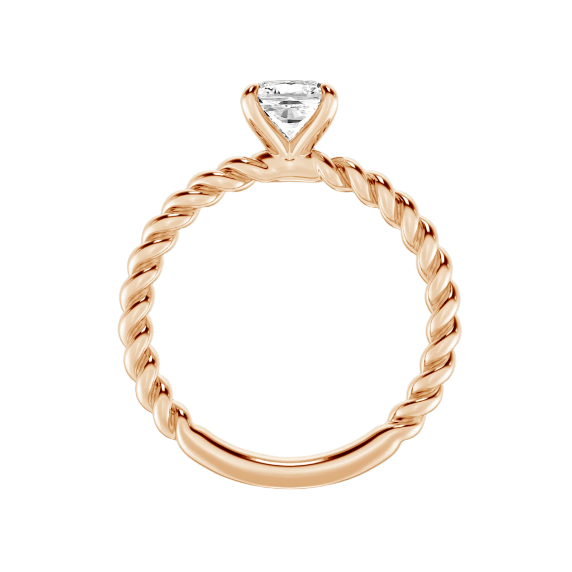 Serenity Cushion Diamond in Silver 925 Ring with Gold Vermeil