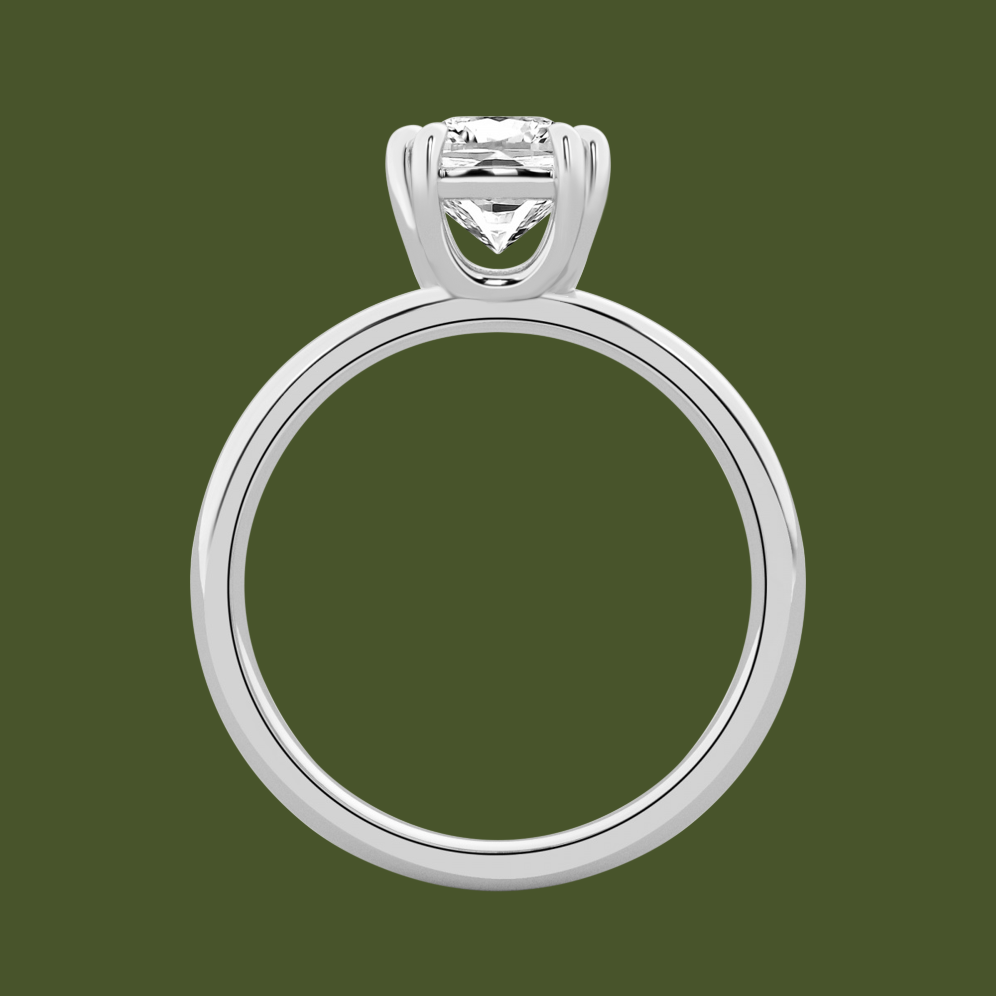 Serenity Solitaire Ring - Cushion Diamond in Silver 925 Ring with Gold Vermeil