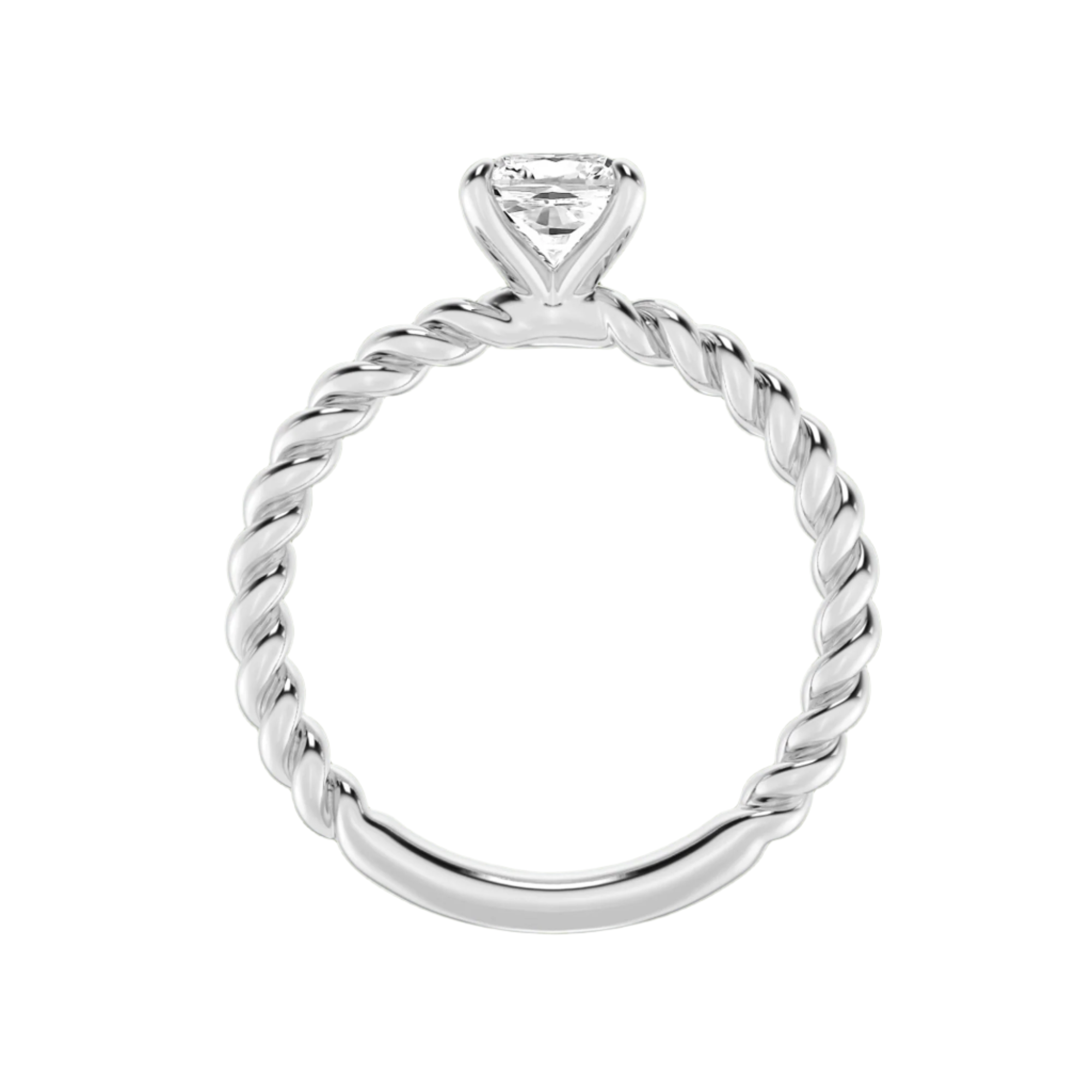 Serenity Cushion Diamond in Silver 925 Ring with Gold Vermeil
