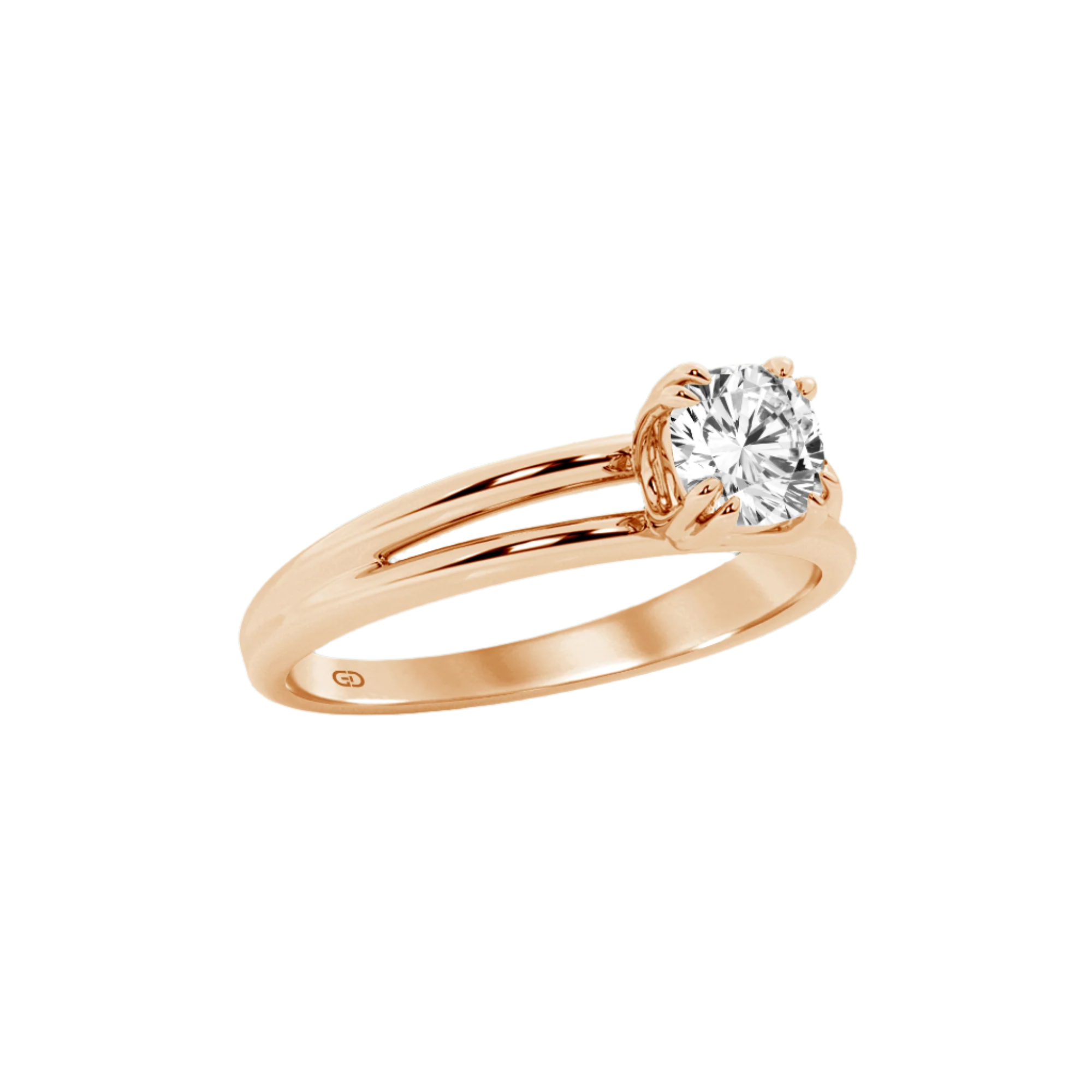 Serenity Split Shank Rings in 10kt Gold - Cushion Cut - 2.00 cts