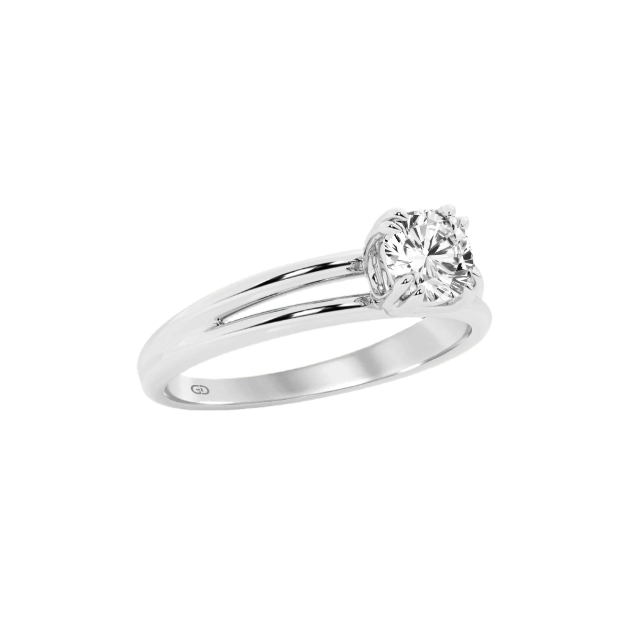 Serenity Split Shank Rings in 10kt Gold - Cushion Cut - 2.00 cts