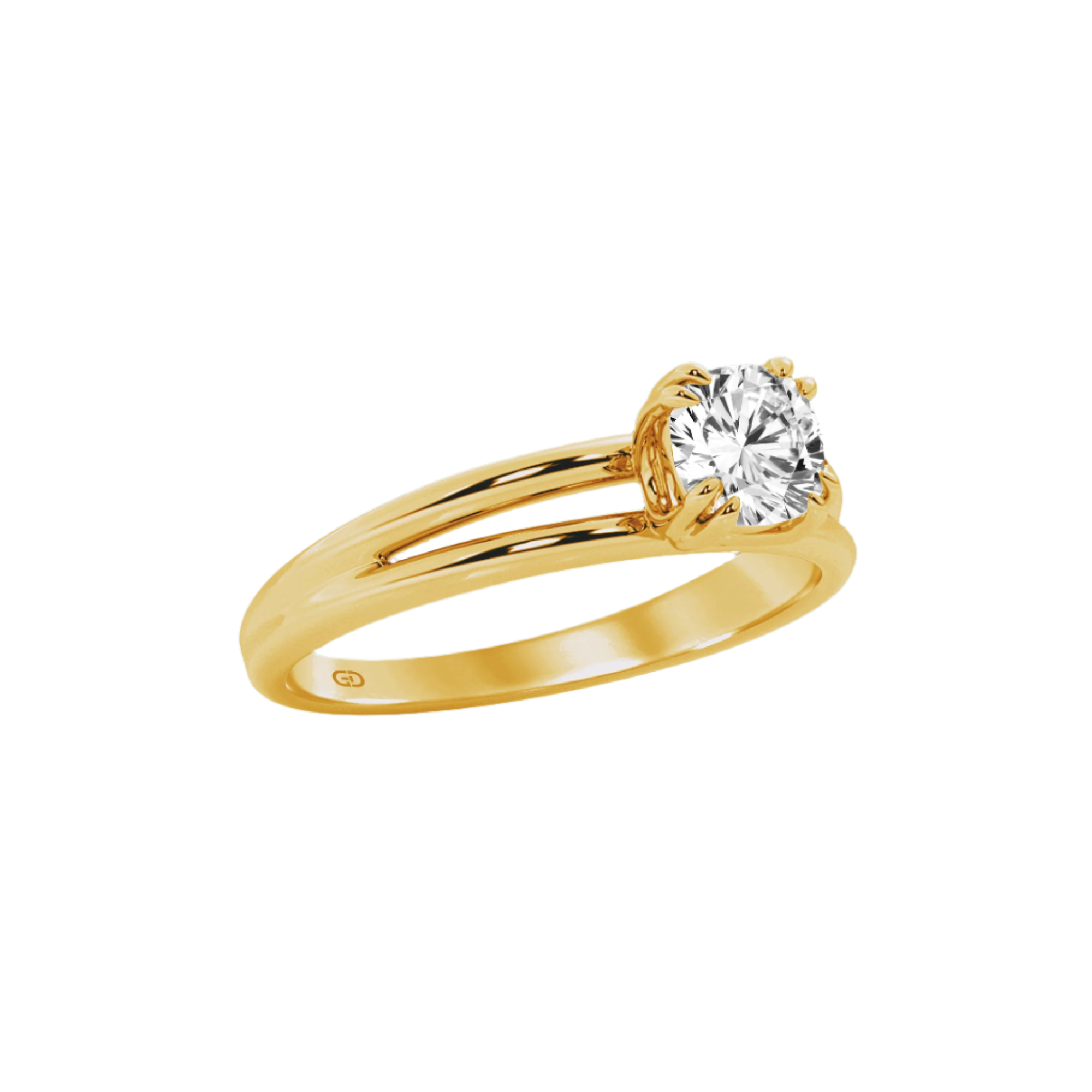 Serenity Split Shank Rings in 10kt Gold - Cushion Cut - 2.00 cts