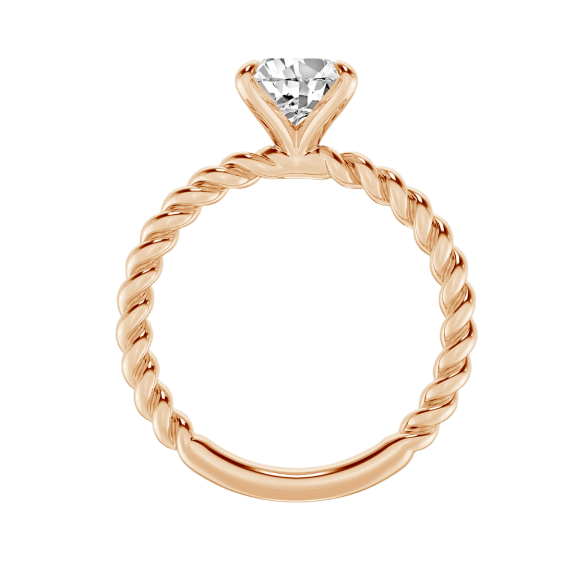 Pear-Shaped Lab-Grown Diamond Solitaire Ring with Twisted Shank