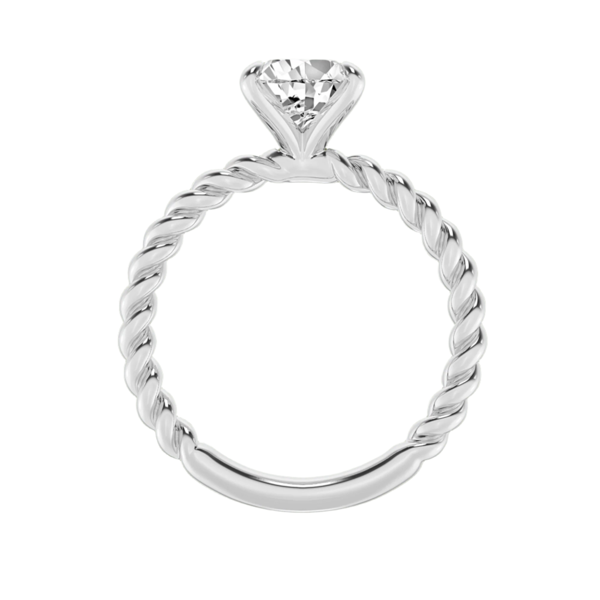 Pear-Shaped Lab-Grown Diamond Solitaire Ring with Twisted Shank