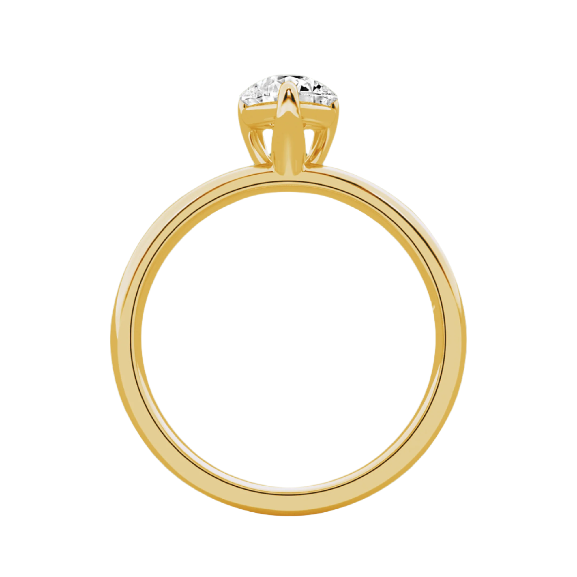 Serenity Split Shank Rings in 10kt Gold - Pear Cut