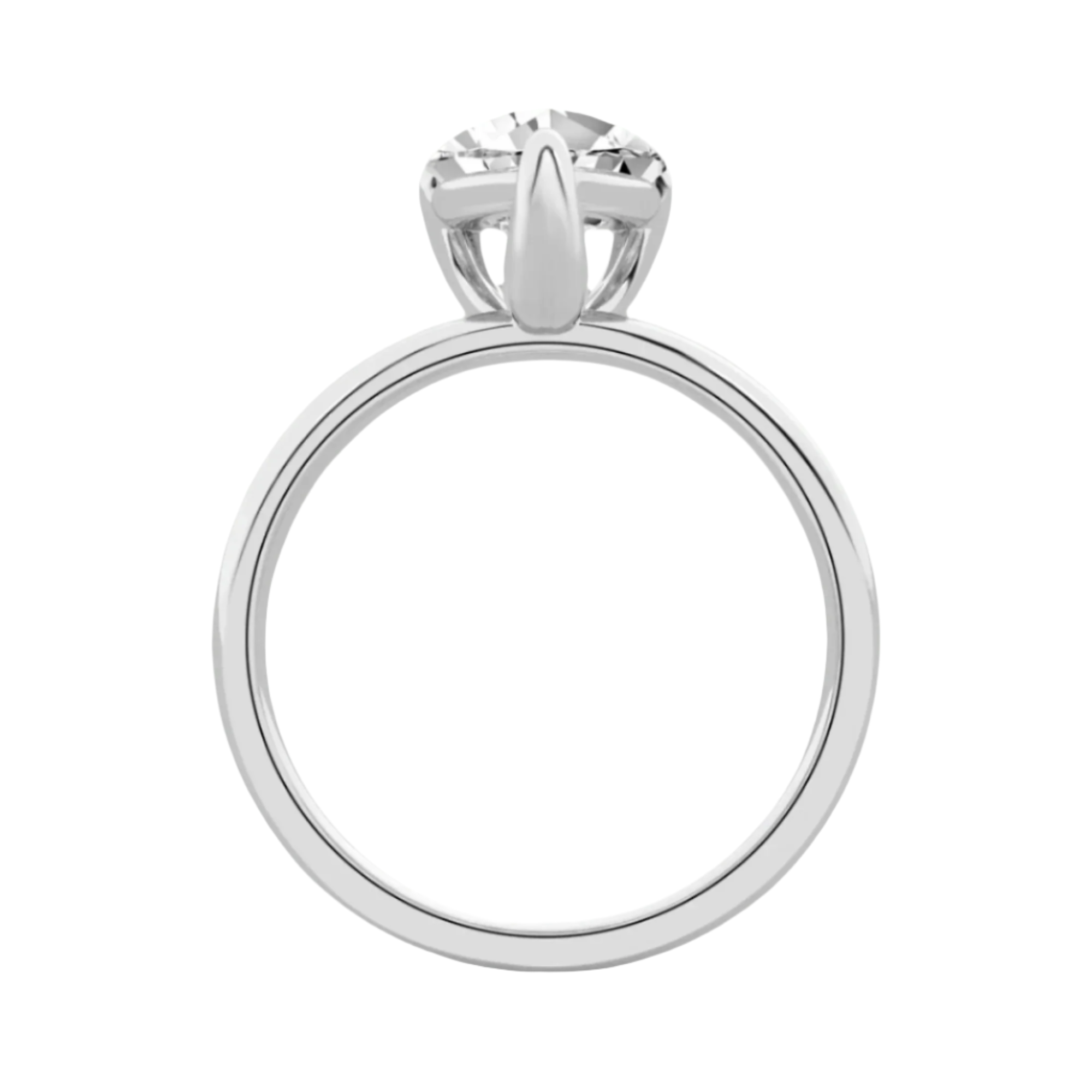 Serenity Pear Cut Diamond in Silver 925 Ring with Gold Vermeil 2.00 ct