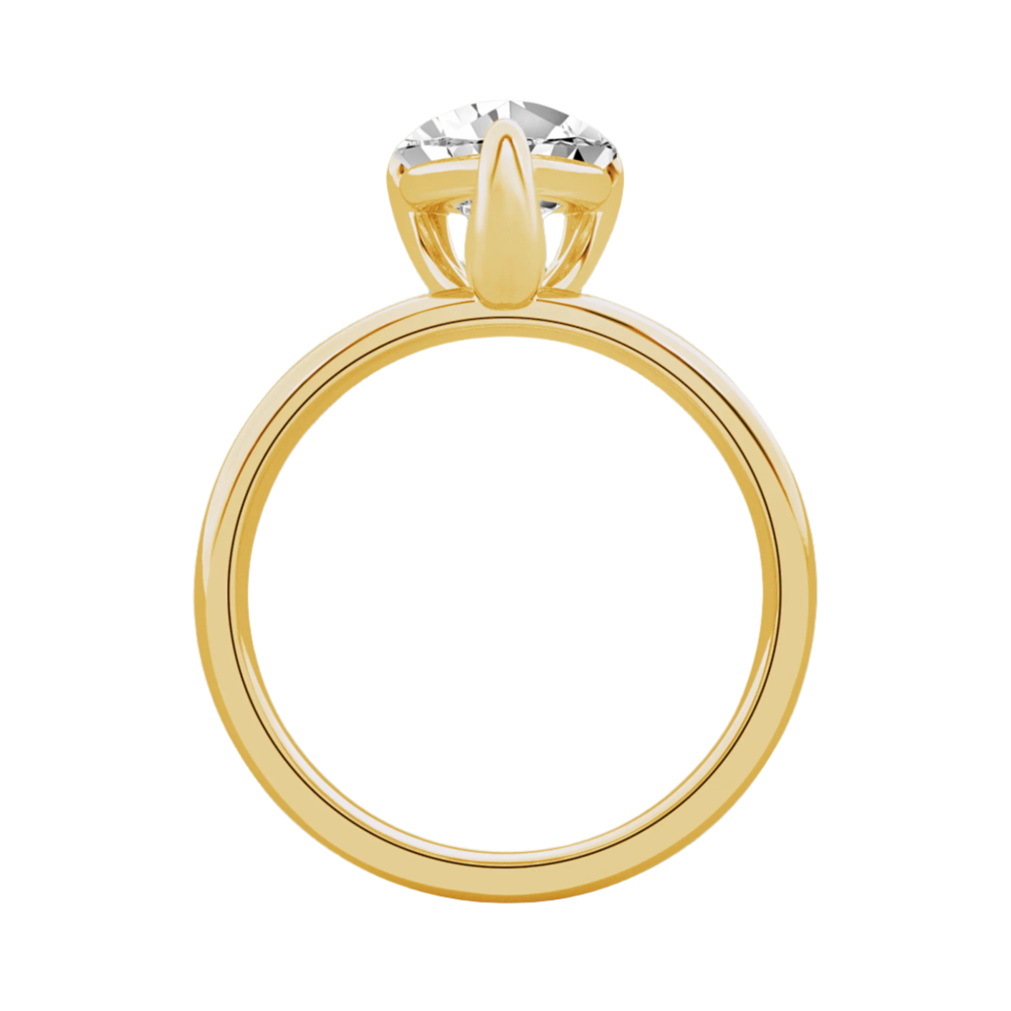 Serenity Pear Cut Diamond in Silver 925 Ring with Gold Vermeil 2.00 ct