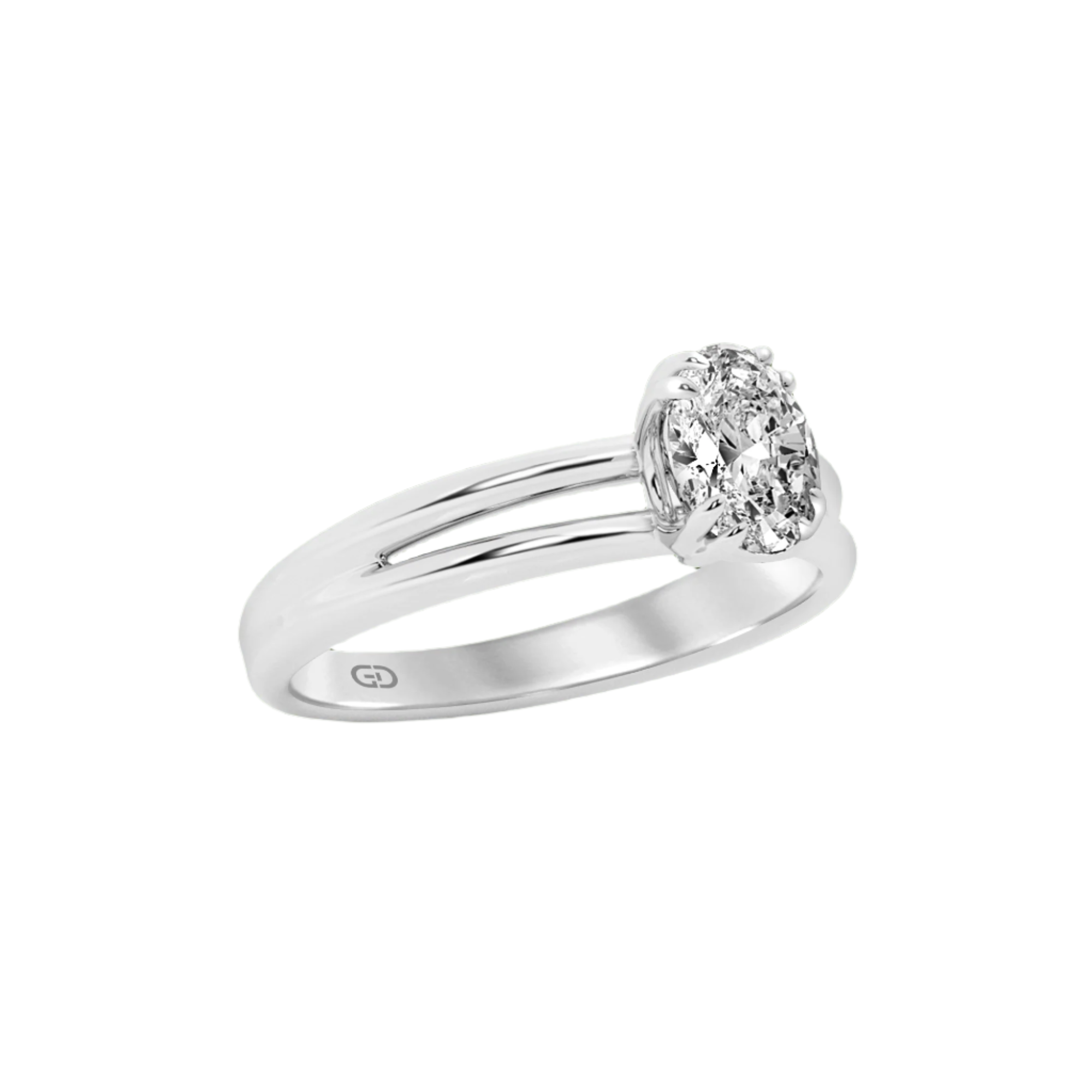 Serenity Split Shank Rings in 10kt Gold - Oval Cut - 2.00 cts