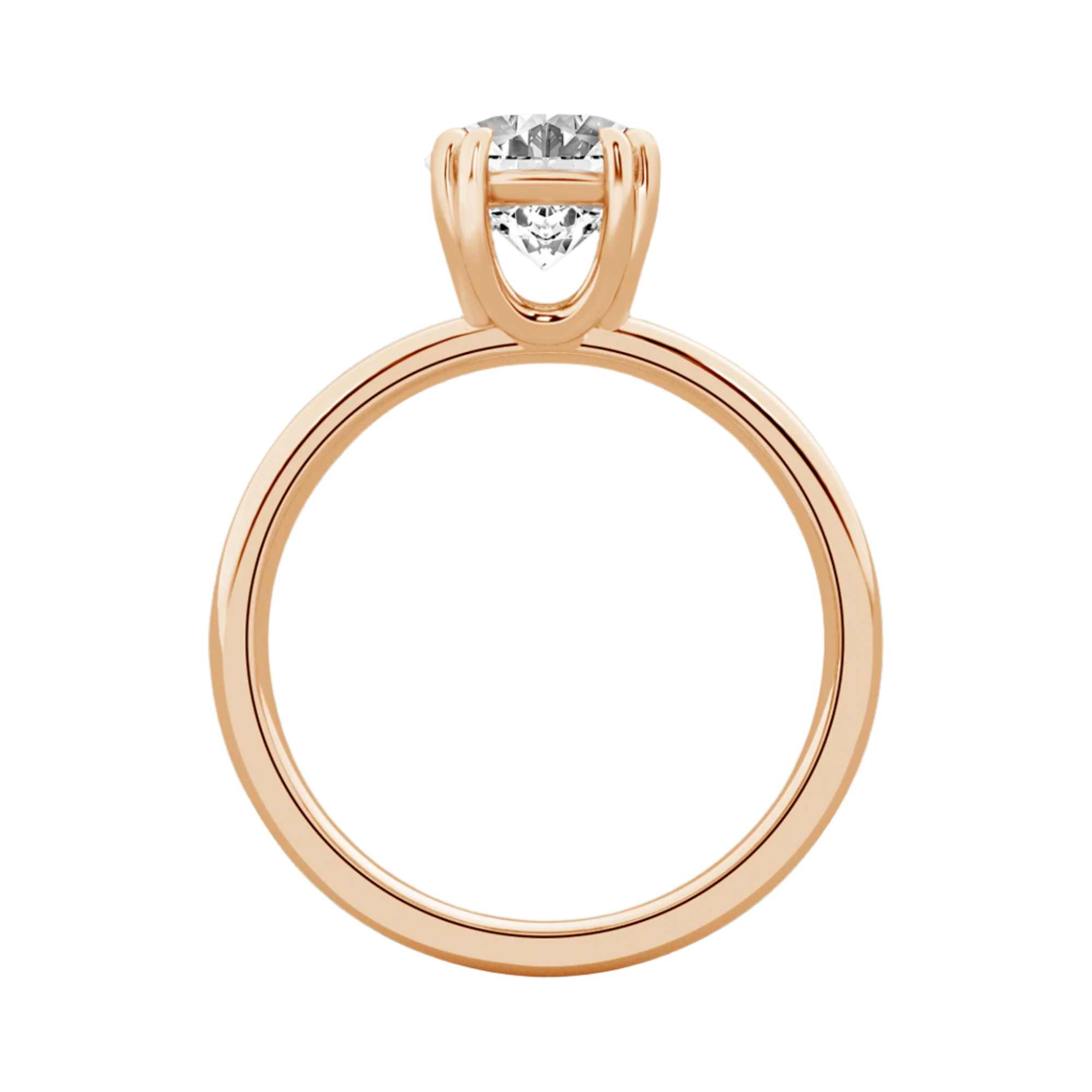 Serenity Ring Oval Diamond in Silver 925 Ring with Gold Vermeil 2.00 ct