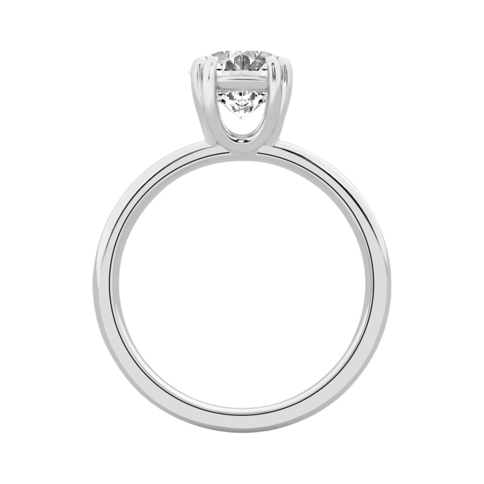 Serenity Ring Oval Diamond in Silver 925 Ring with Gold Vermeil 2.00 ct