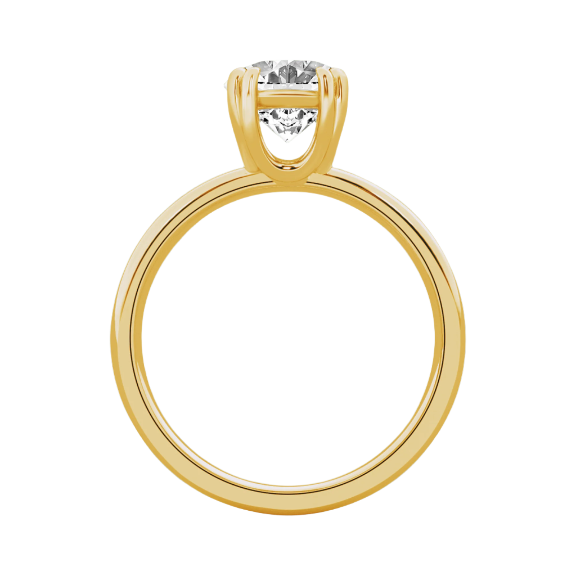 Serenity Ring Oval Diamond in Silver 925 Ring with Gold Vermeil 2.00 ct