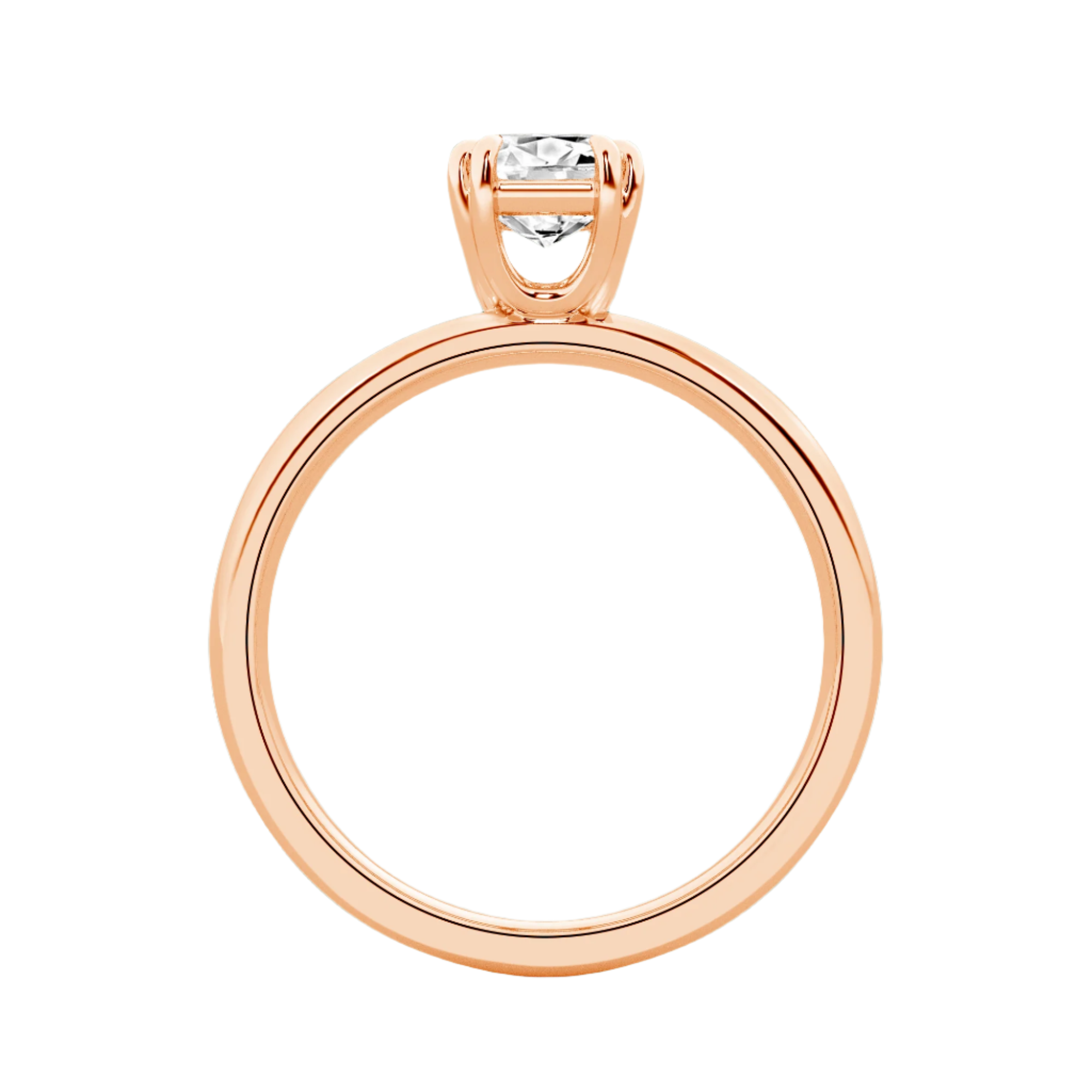 Serenity Split Shank Rings in 10kt Gold - Emerald Cut - 2.00 cts