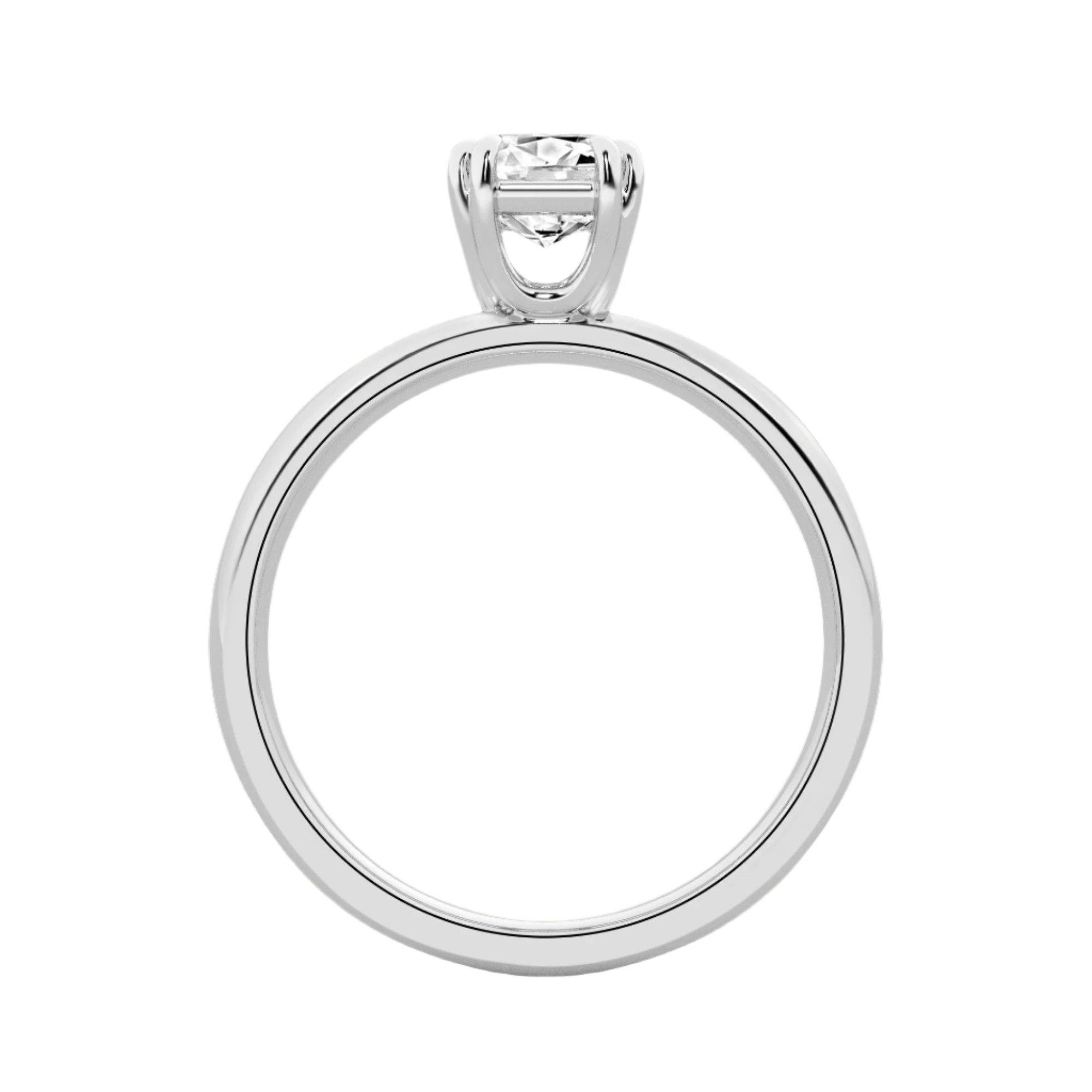 Serenity Split Shank Rings in 10kt Gold - Emerald Cut - 2.00 cts