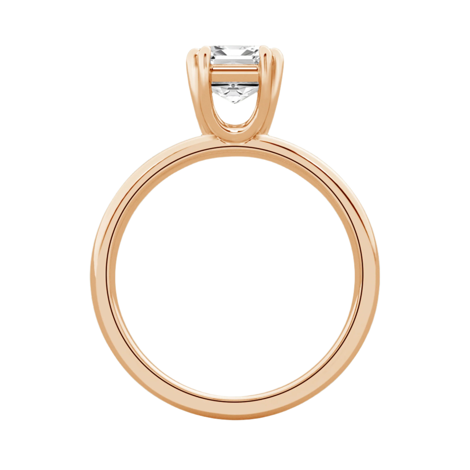 Serenity Emerald Diamond in Silver 925 Ring with Gold Vermeil 2.00 ct
