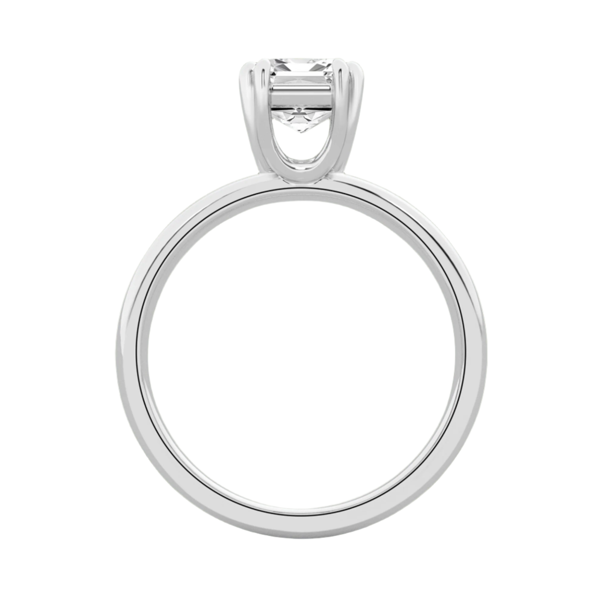 Serenity Emerald Diamond in Silver 925 Ring with Gold Vermeil 2.00 ct