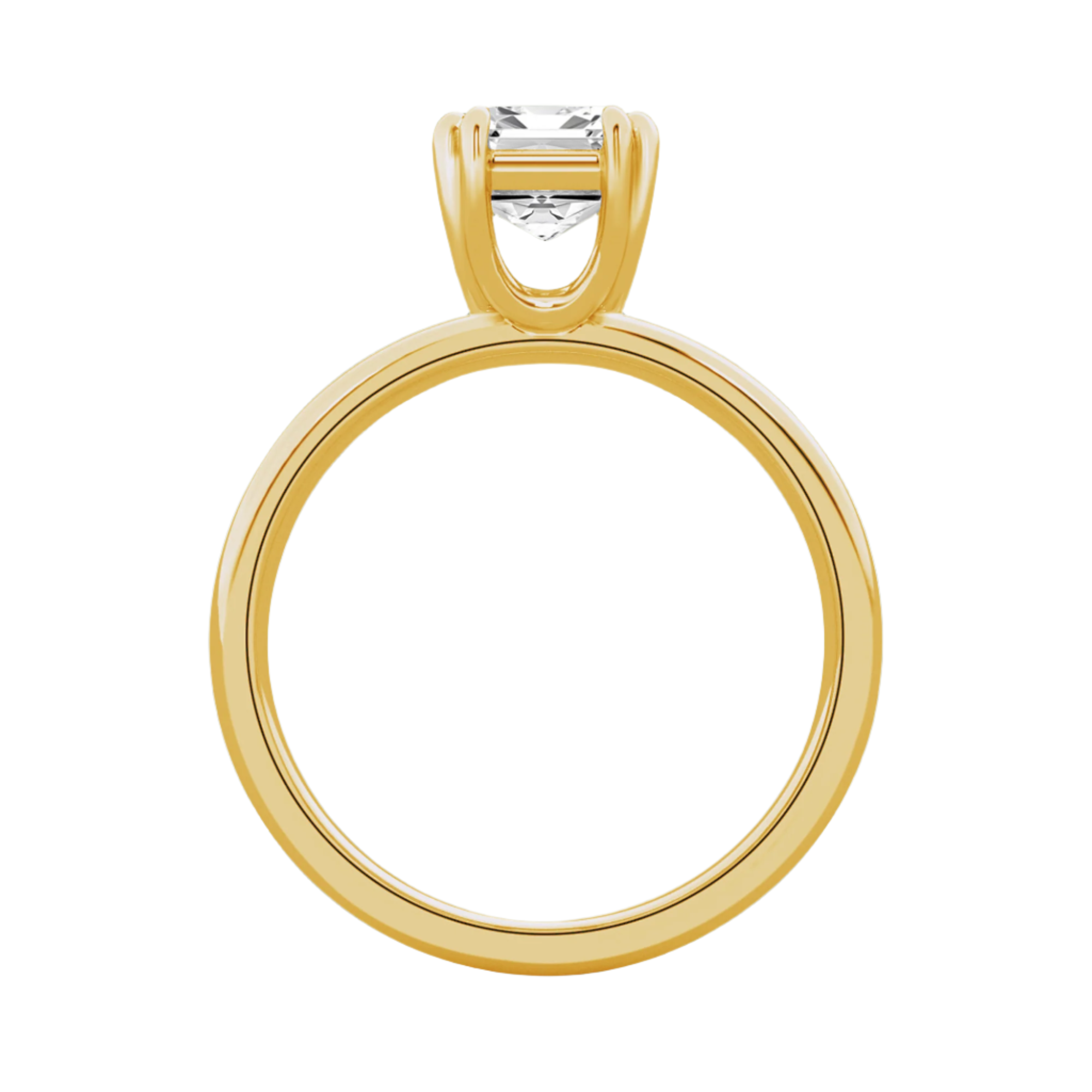 Serenity Emerald Diamond in Silver 925 Ring with Gold Vermeil 2.00 ct