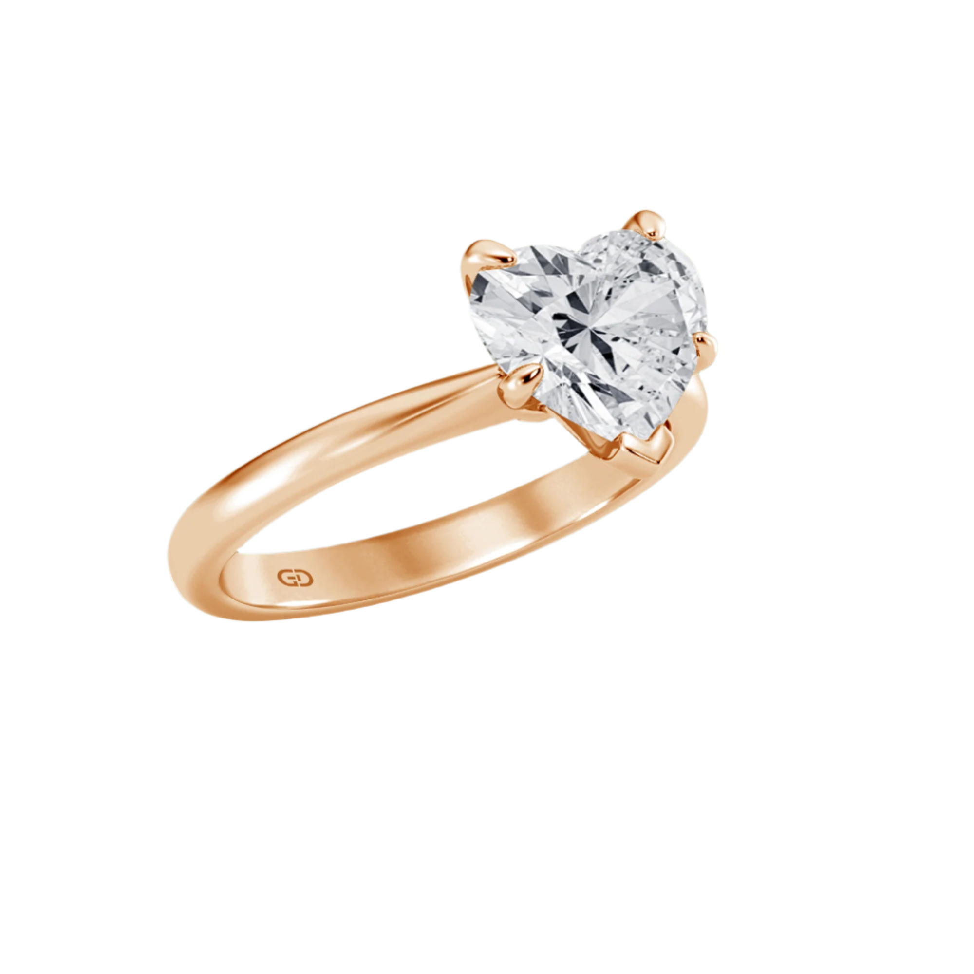 Lab-Grown Diamond Heart Center Ring of Love