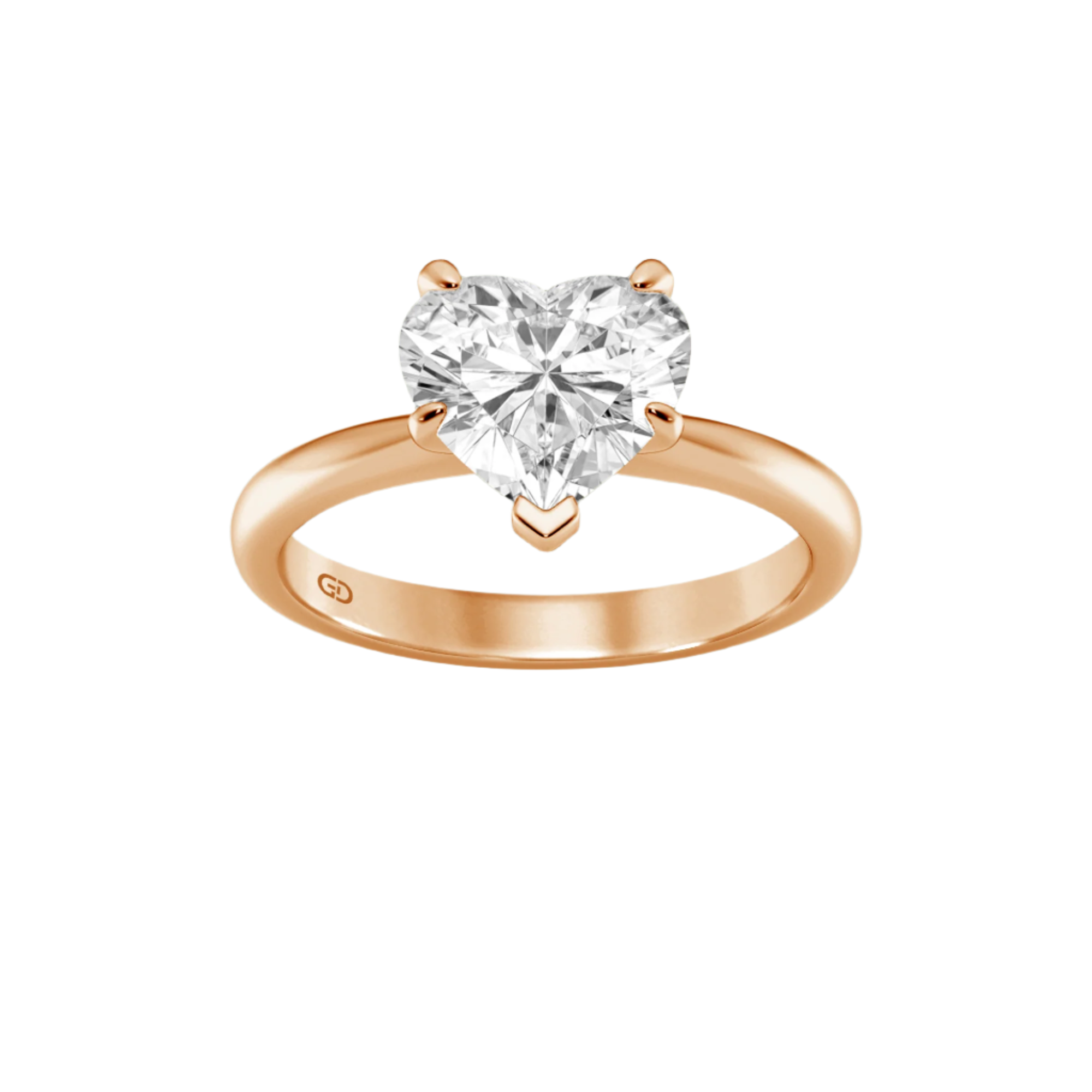 Lab-Grown Diamond Heart Center Ring of Love