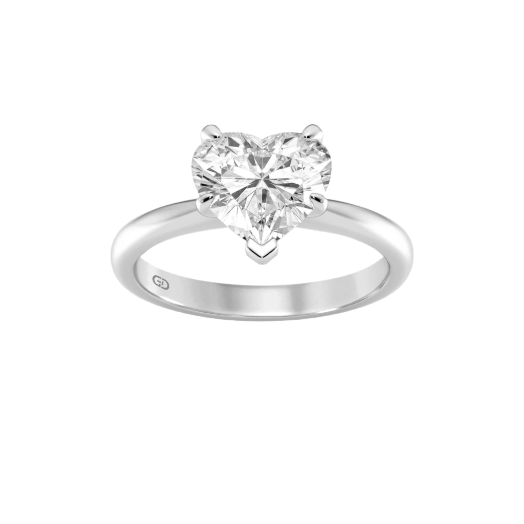 Lab-Grown Diamond Heart Center Ring of Love