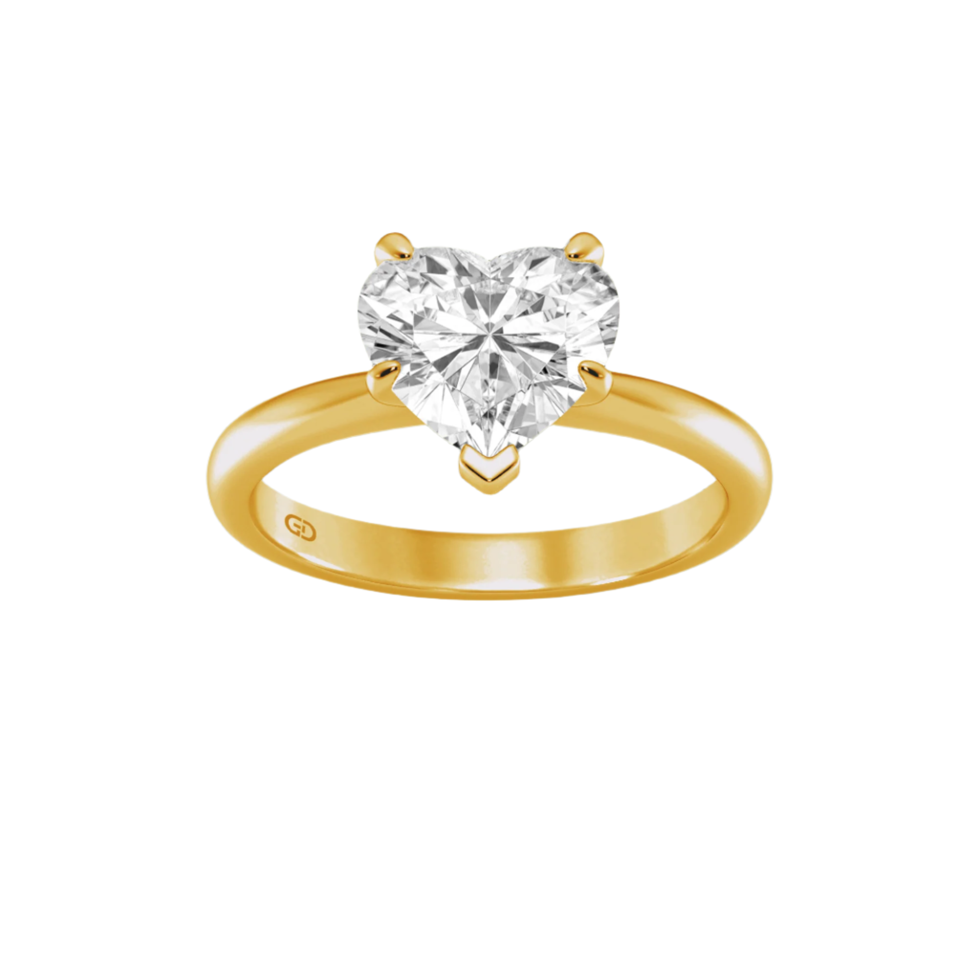 Lab-Grown Diamond Heart Center Ring of Love