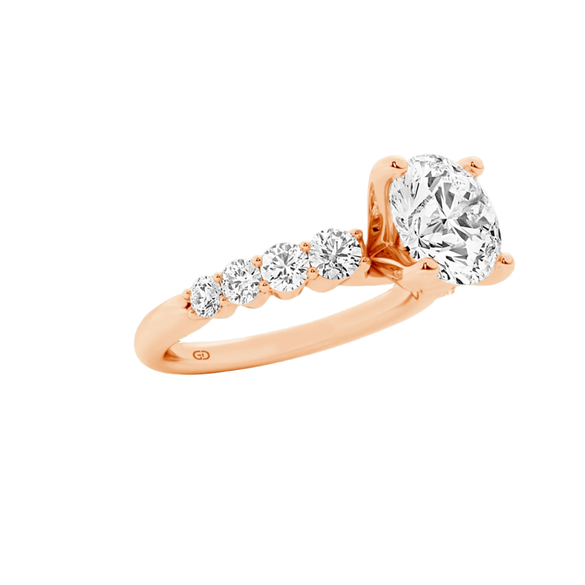 Solitaire Lab Grown Diamond Engagement Ring with Side Accents