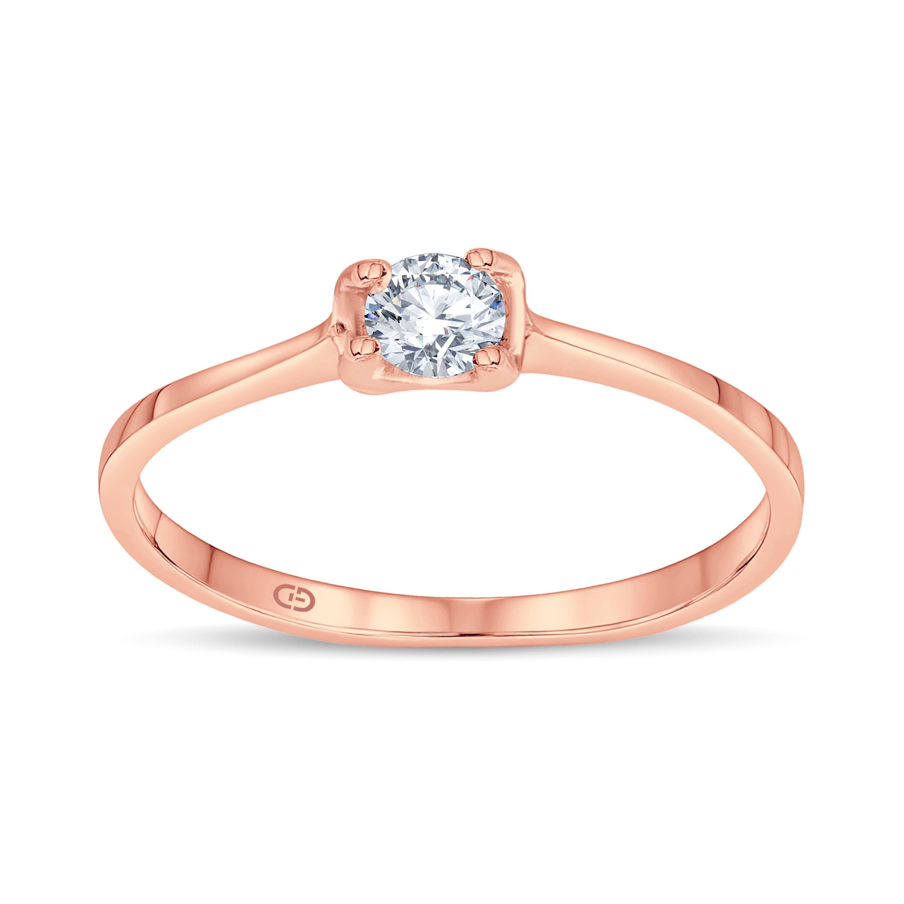 Dainty Solitaire Lab Grown Diamond Promise Ring | 0.18 Cts | 18KT Vermeil on 925 Silver