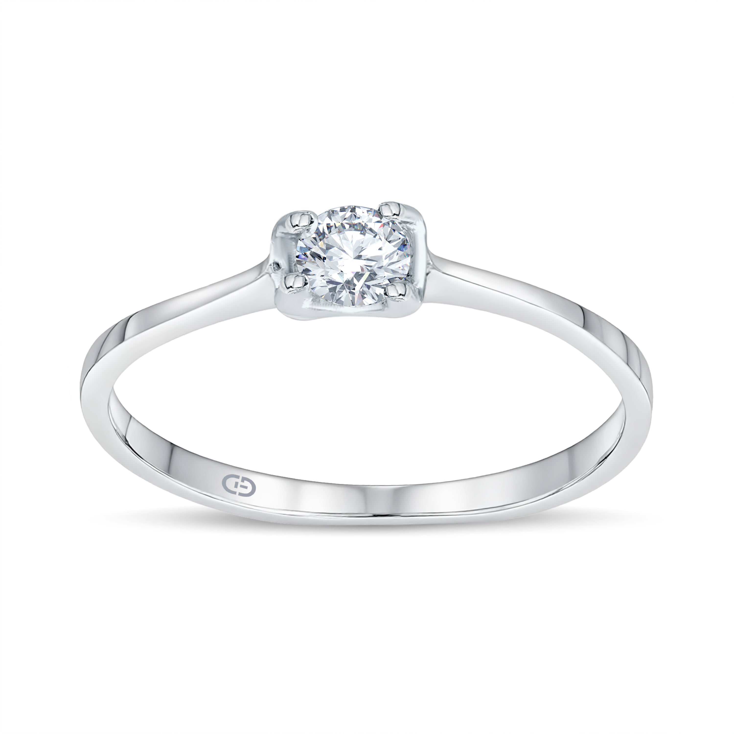 Dainty Solitaire Lab Grown Diamond Promise Ring | 0.18 Cts | 18KT Vermeil on 925 Silver