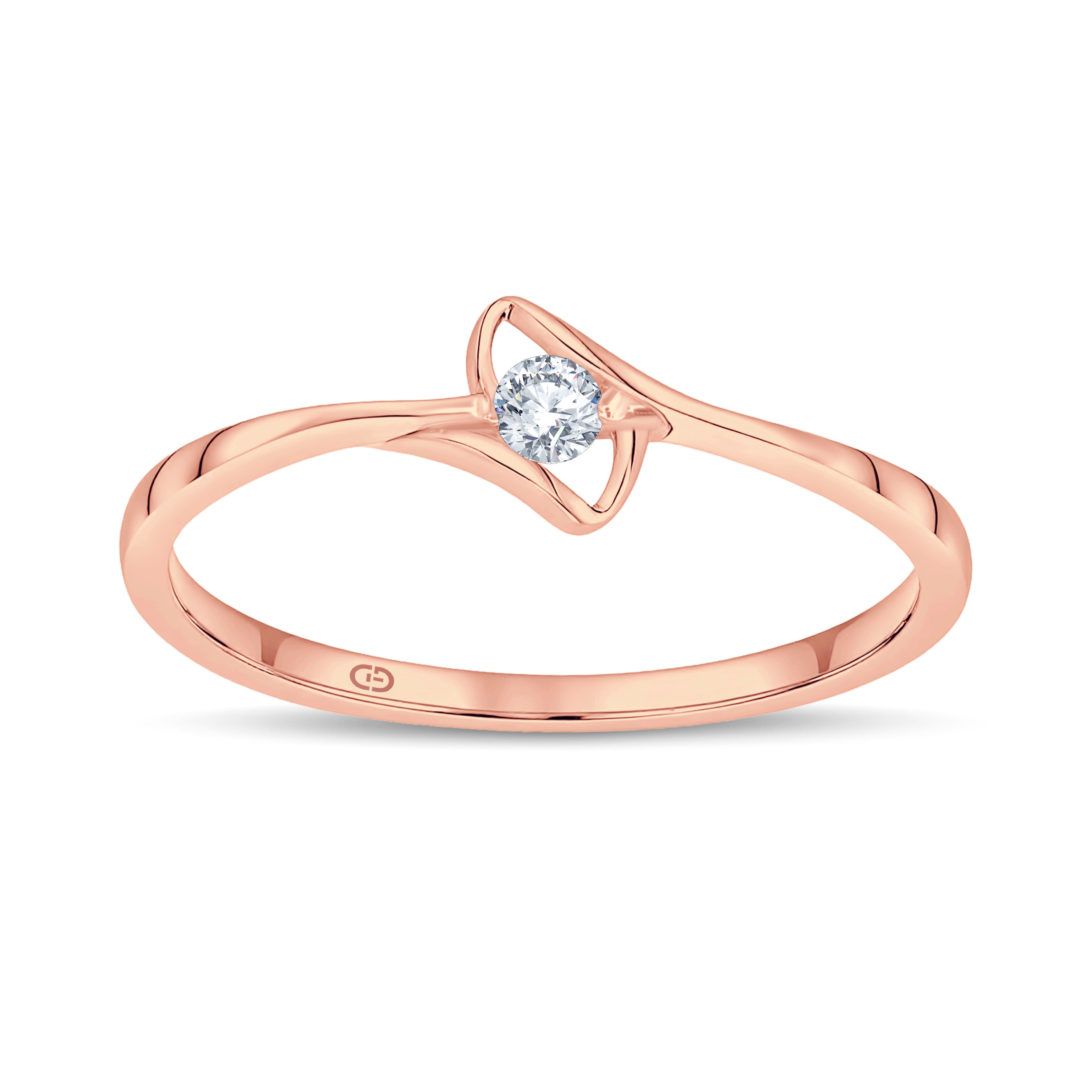 Minimalist Lab Grown Diamond Ring | 0.05 Cts | 18KT Vermeil on 925 Silver