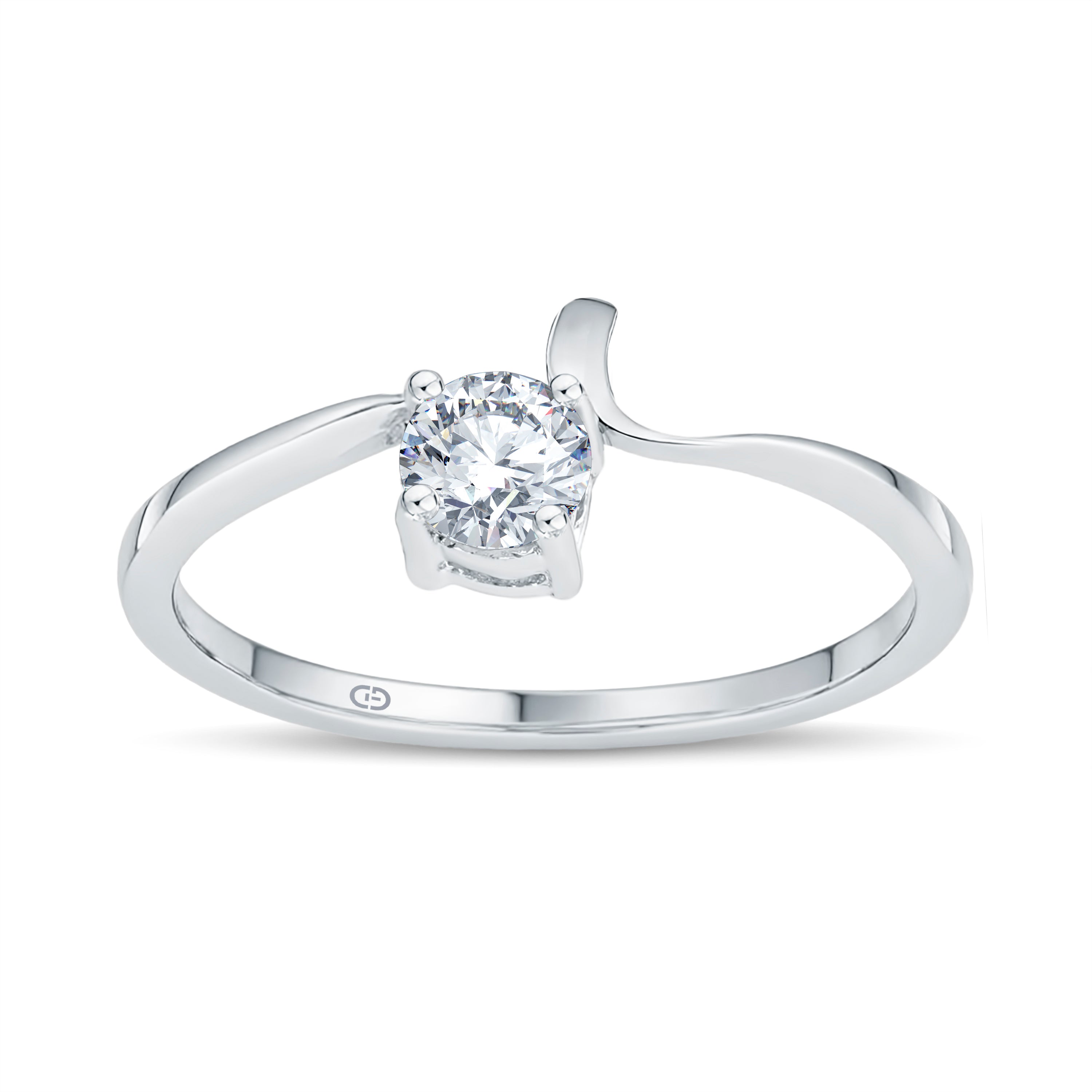 Sculpted Solitaire Lab Diamond Ring | 0.25 Cts | 18KT Vermeil on 925 Silver