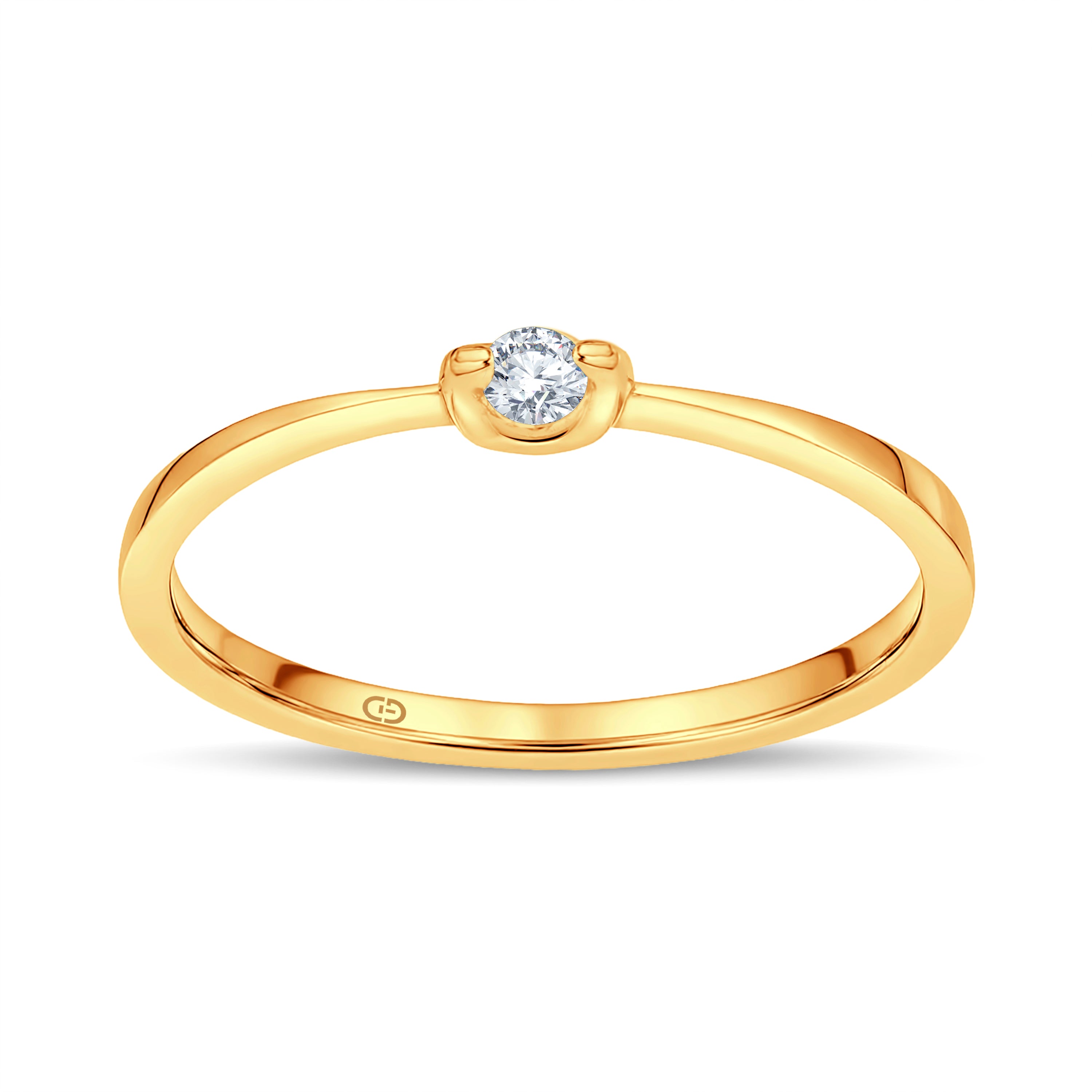 Petite Promise Lab Diamond Ring | 0.07 Cts | 18KT Vermeil on 925 Silver